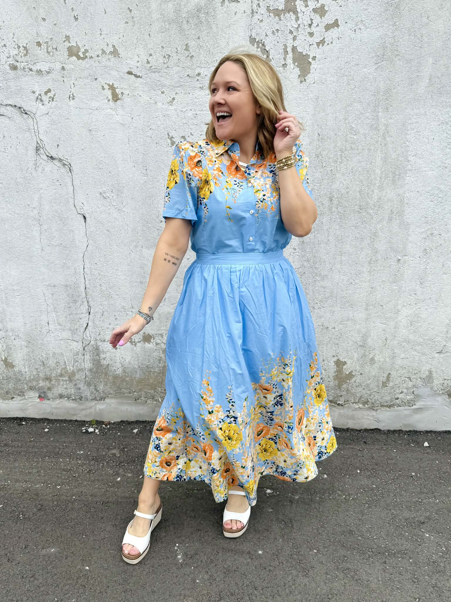 Top Bloom Blouse - Blue {S-L} - KaraMarie