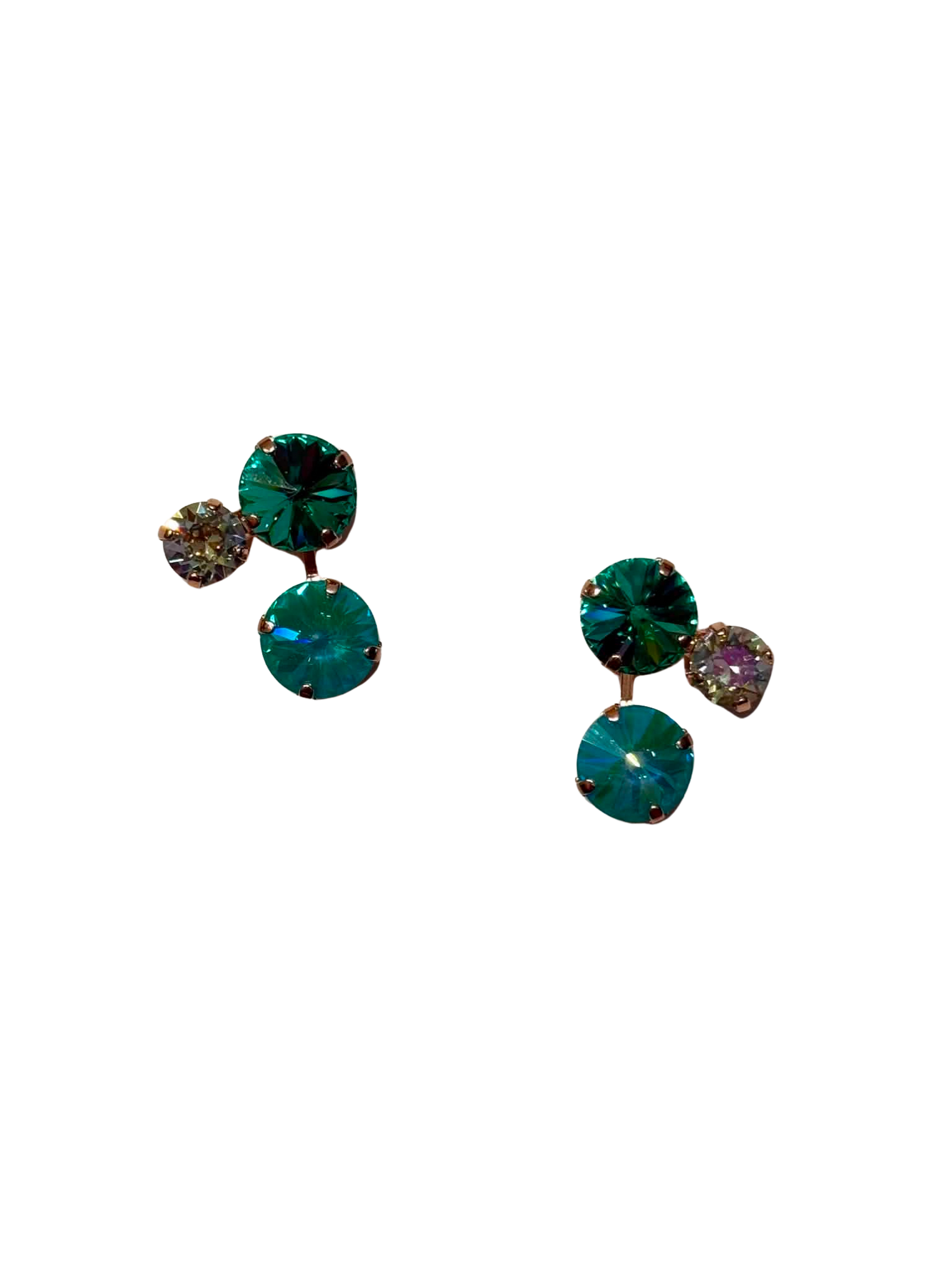 FriYAY Sparkle Drops :: Cosmos Earrings in Green Tropics