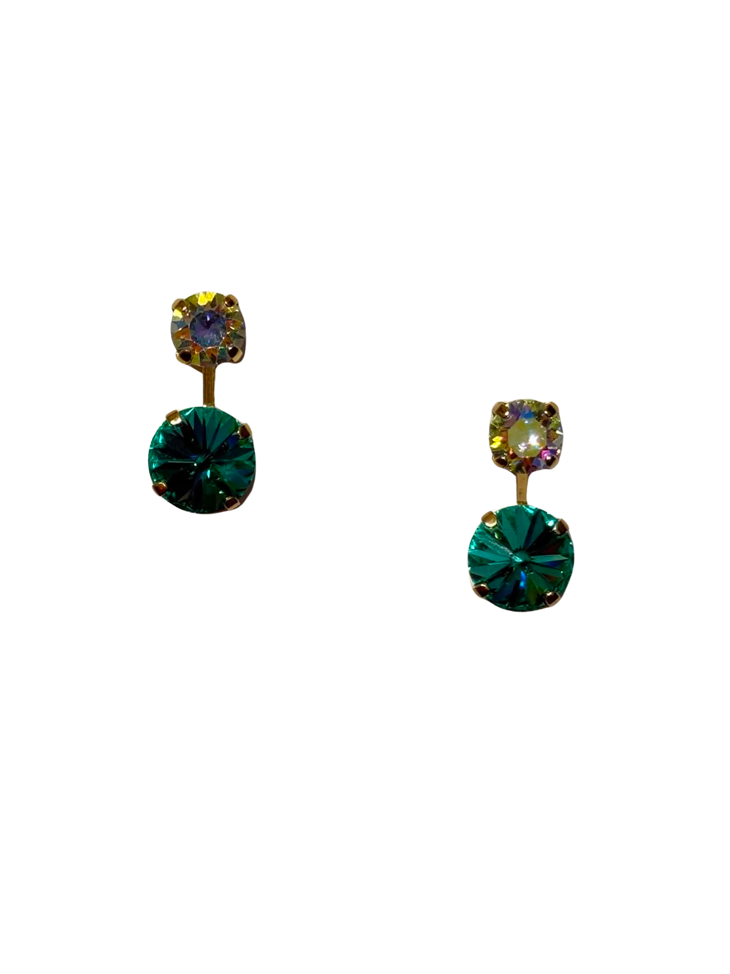FriYAY Sparkle Drop :: Rivoli Double Drop Earrings in Green Tropics