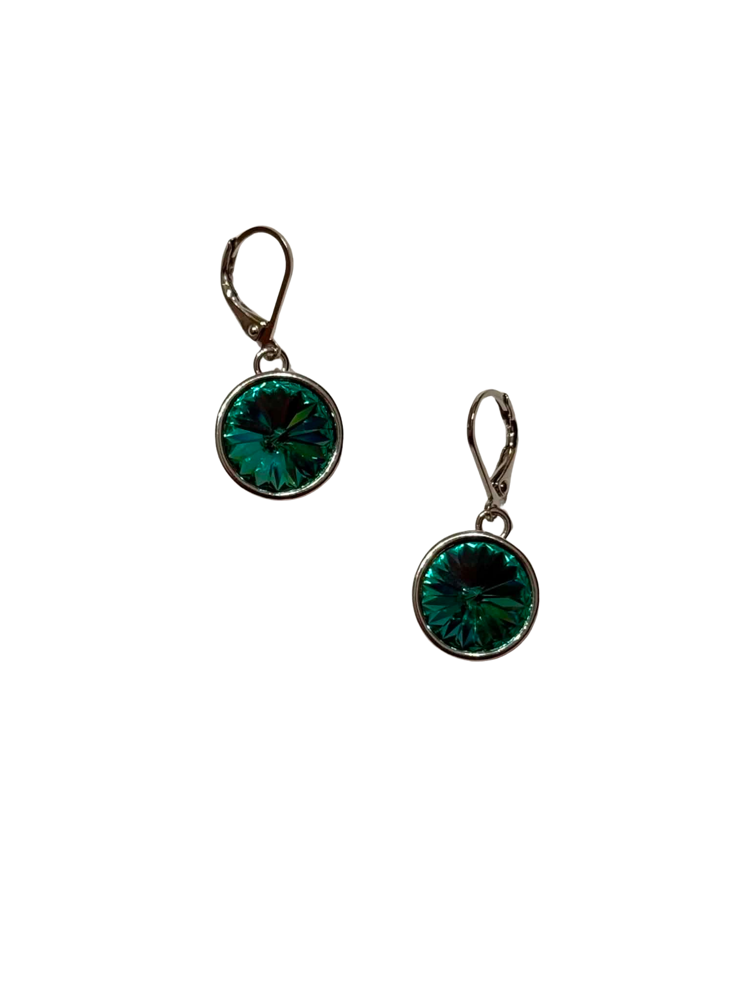 FriYAY Sparkle Drop :: Rivoli Round Drop Earring in Caribbean Green
