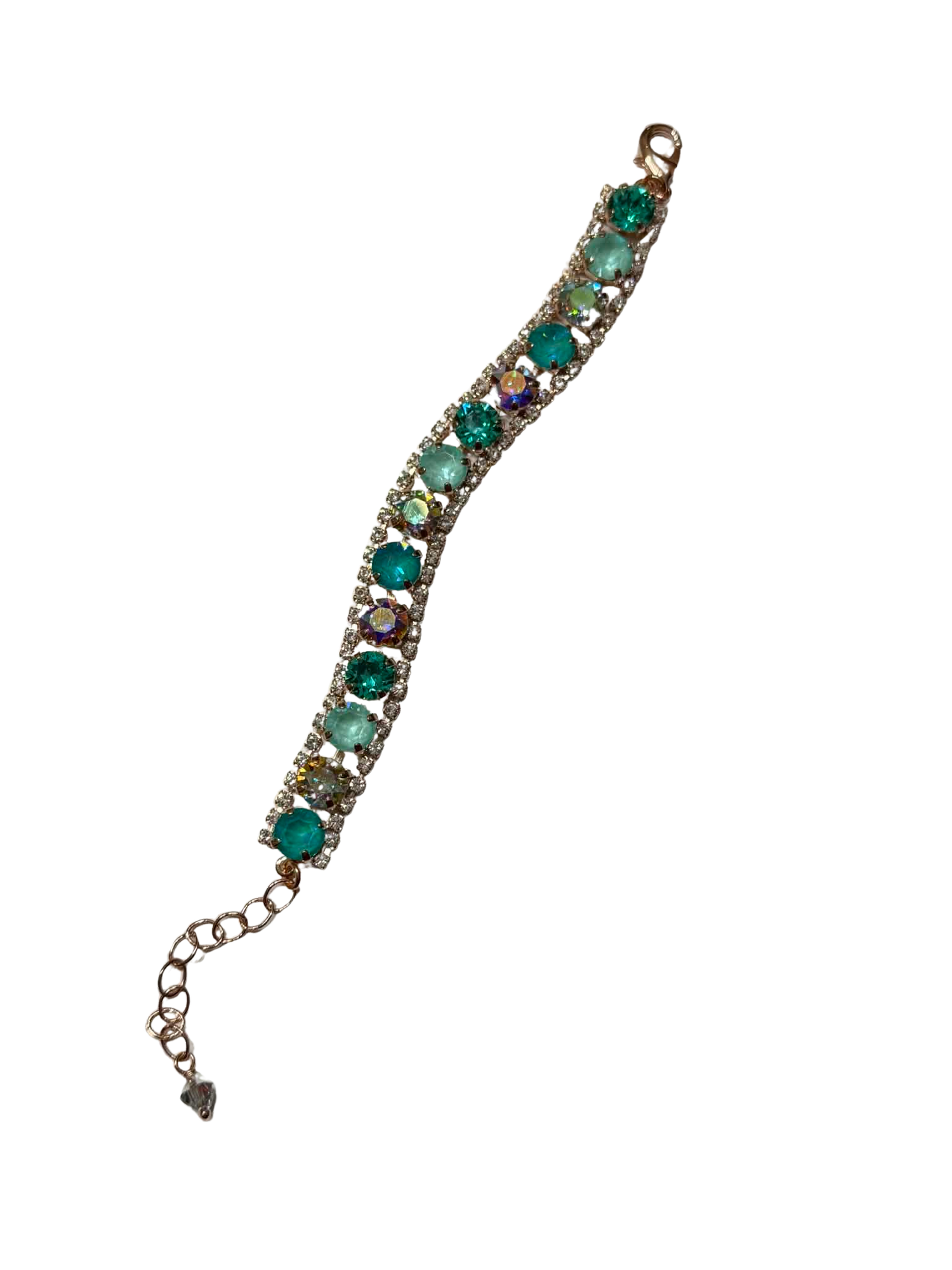 FriYAY Sparkle Drop :: 8mm Daisy Diamonds Bracelet in Mint Mirage