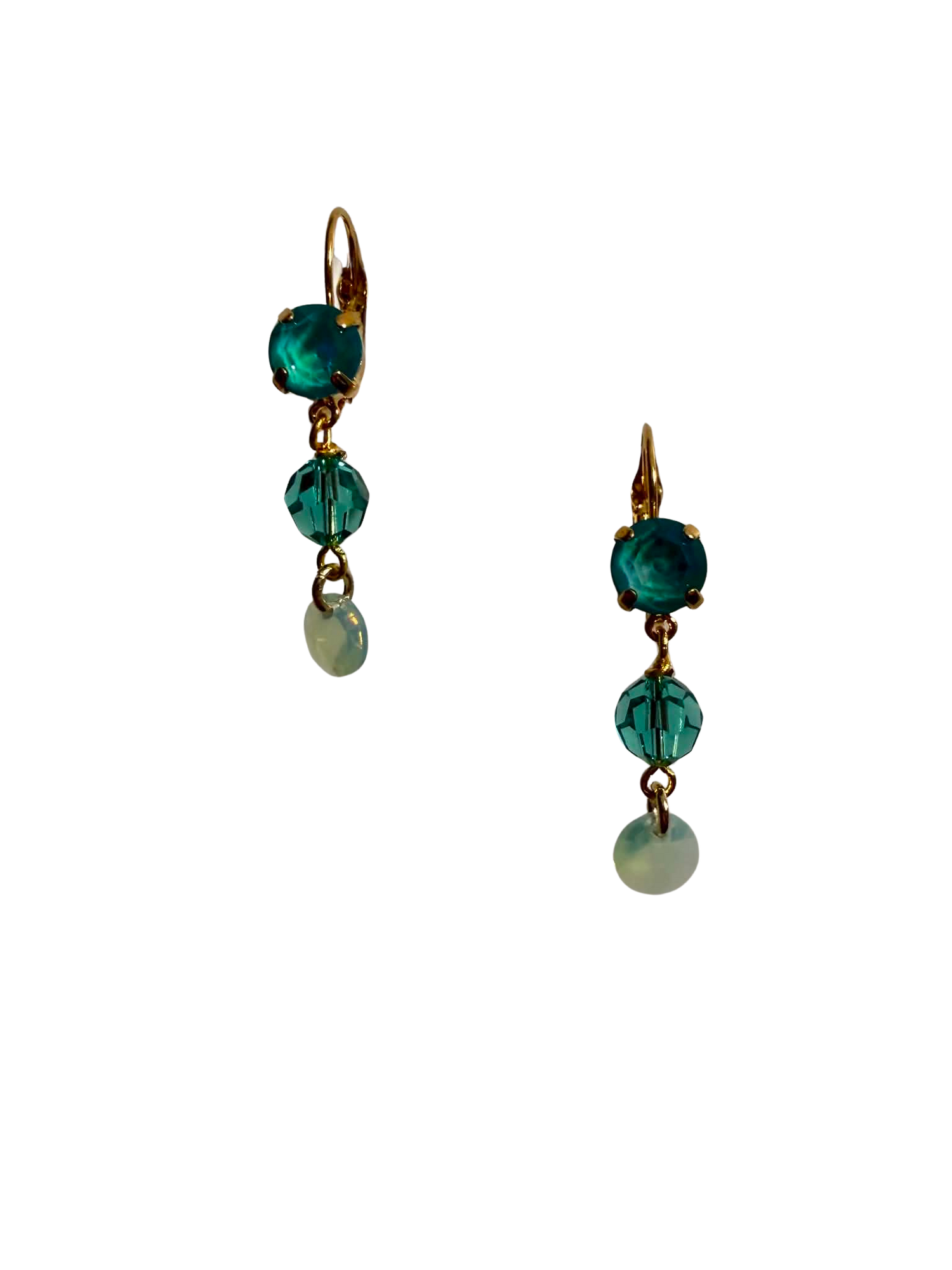 FriYAY Sparkle Drops :: Beaded Earrings in Green Tropics