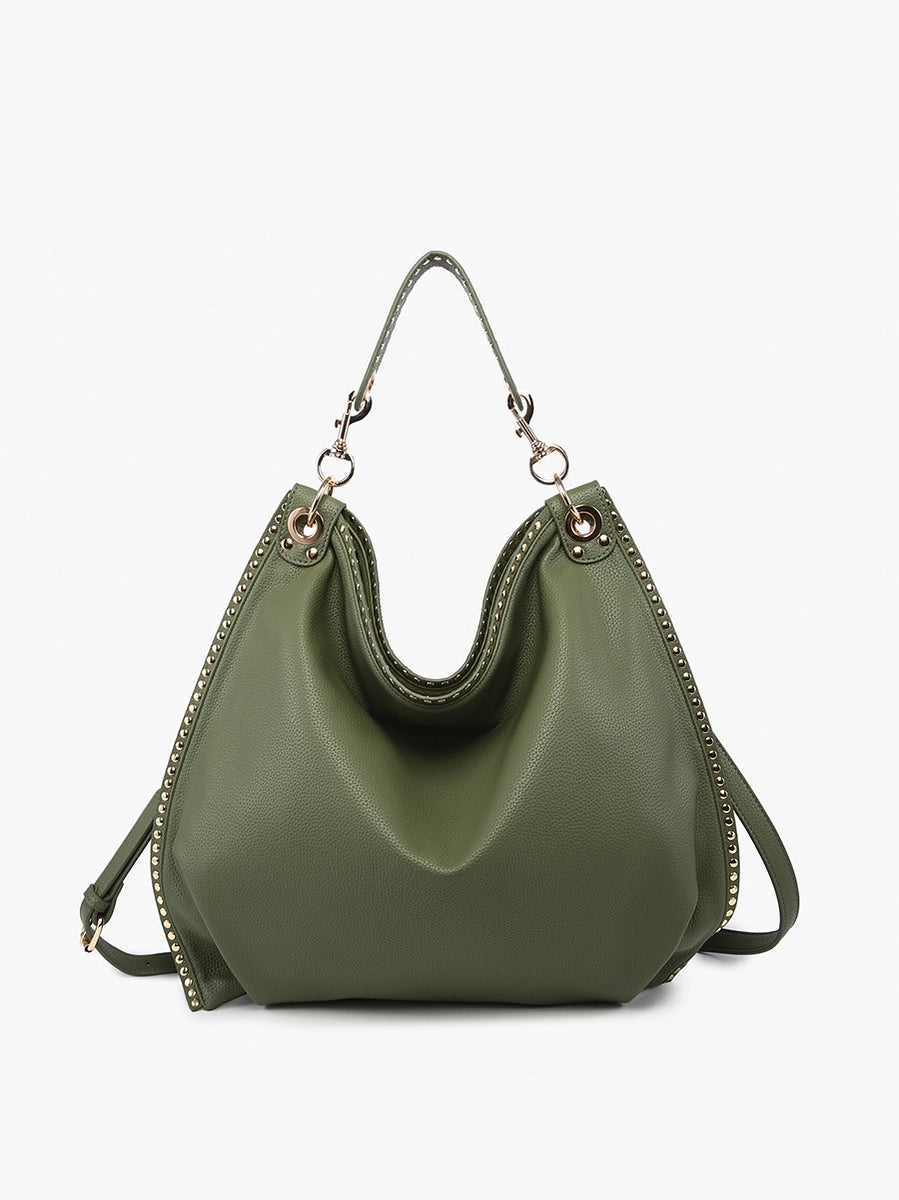 Carly Studded Slouchy Hobo w/ Long Strap {Multiple Colors!}