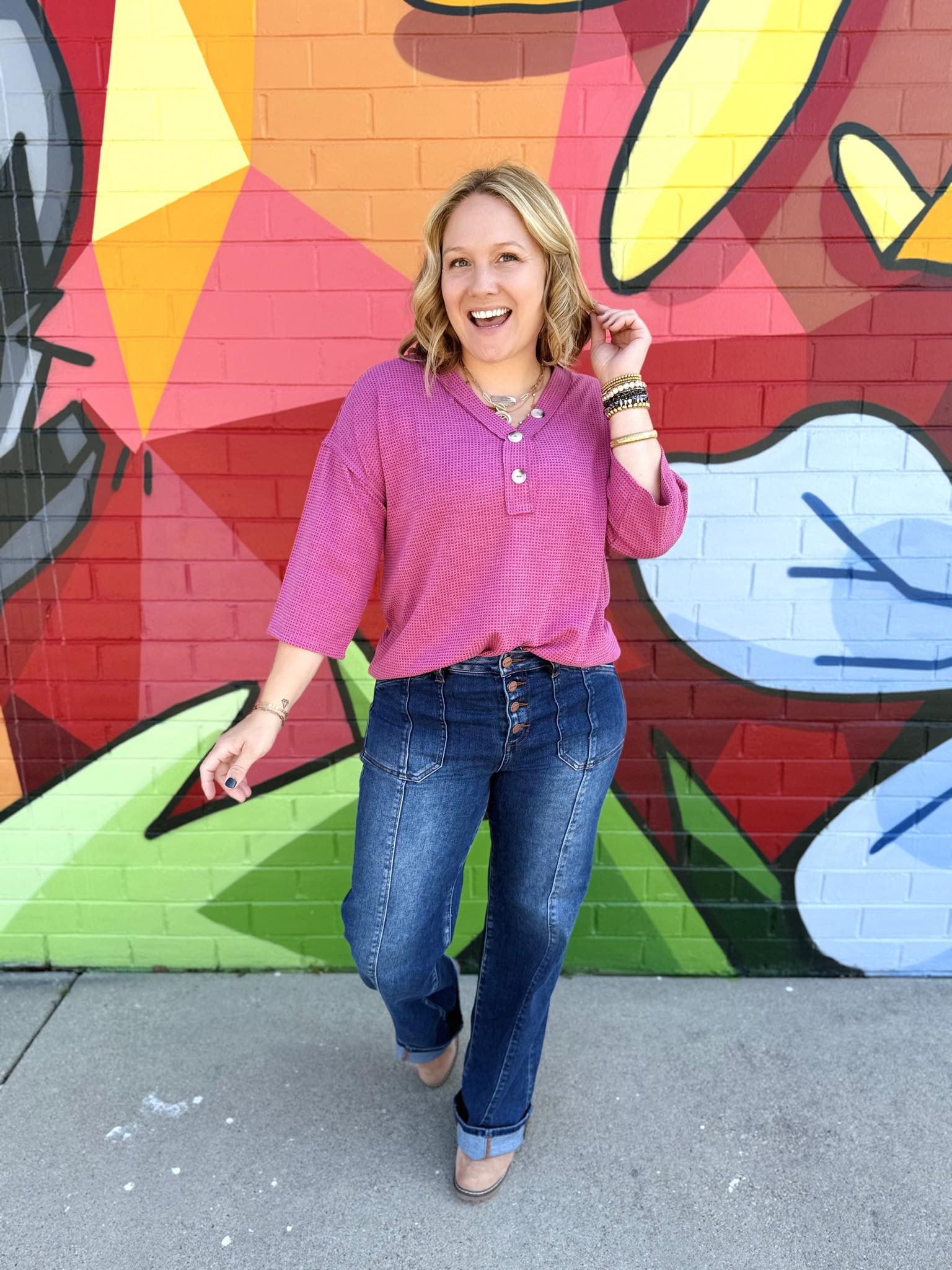 Essential Waffle V-Neck Top - Multiple Colors! {S-3X} - KaraMarie
