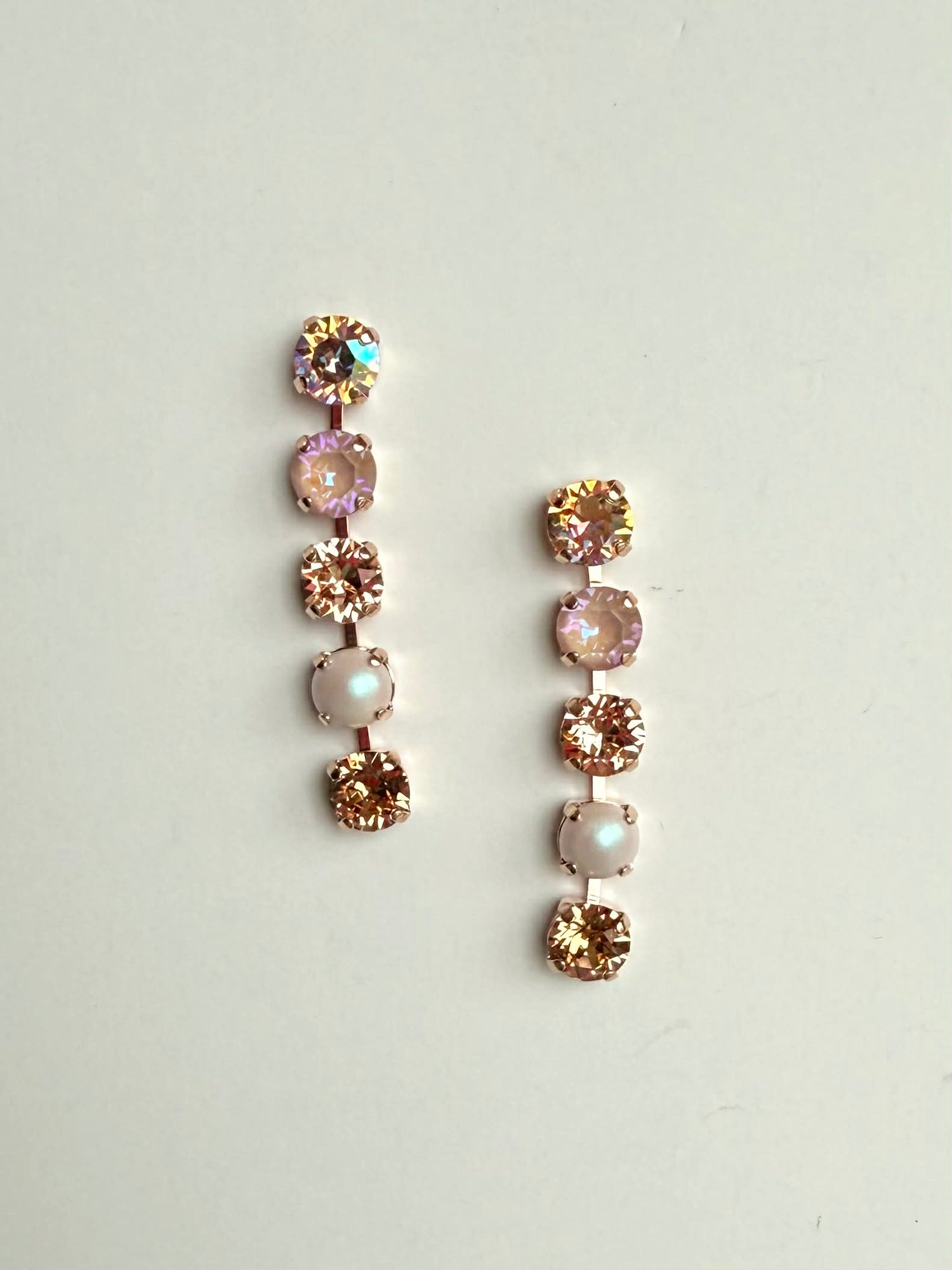 Long Polka Dot Earrings in Peach Paradise