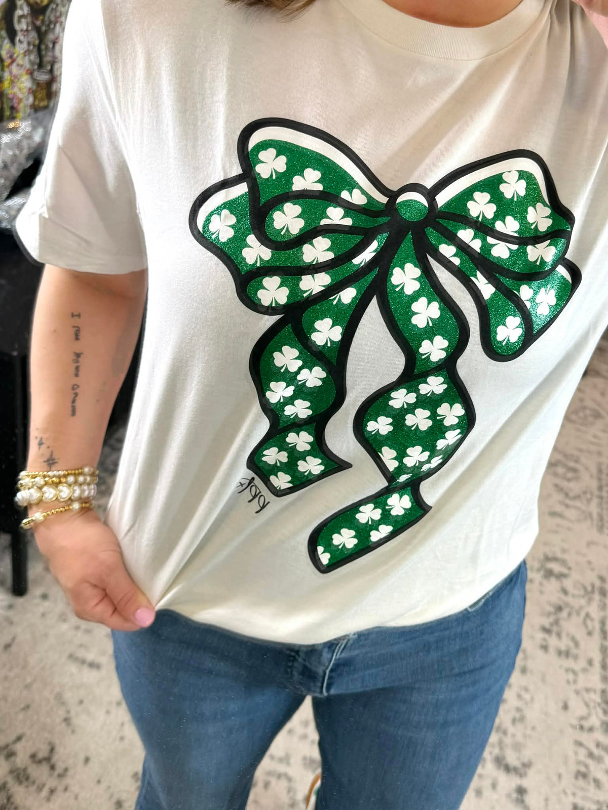 Shamrock Bow Graphic Tee {S-3X} - KaraMarie