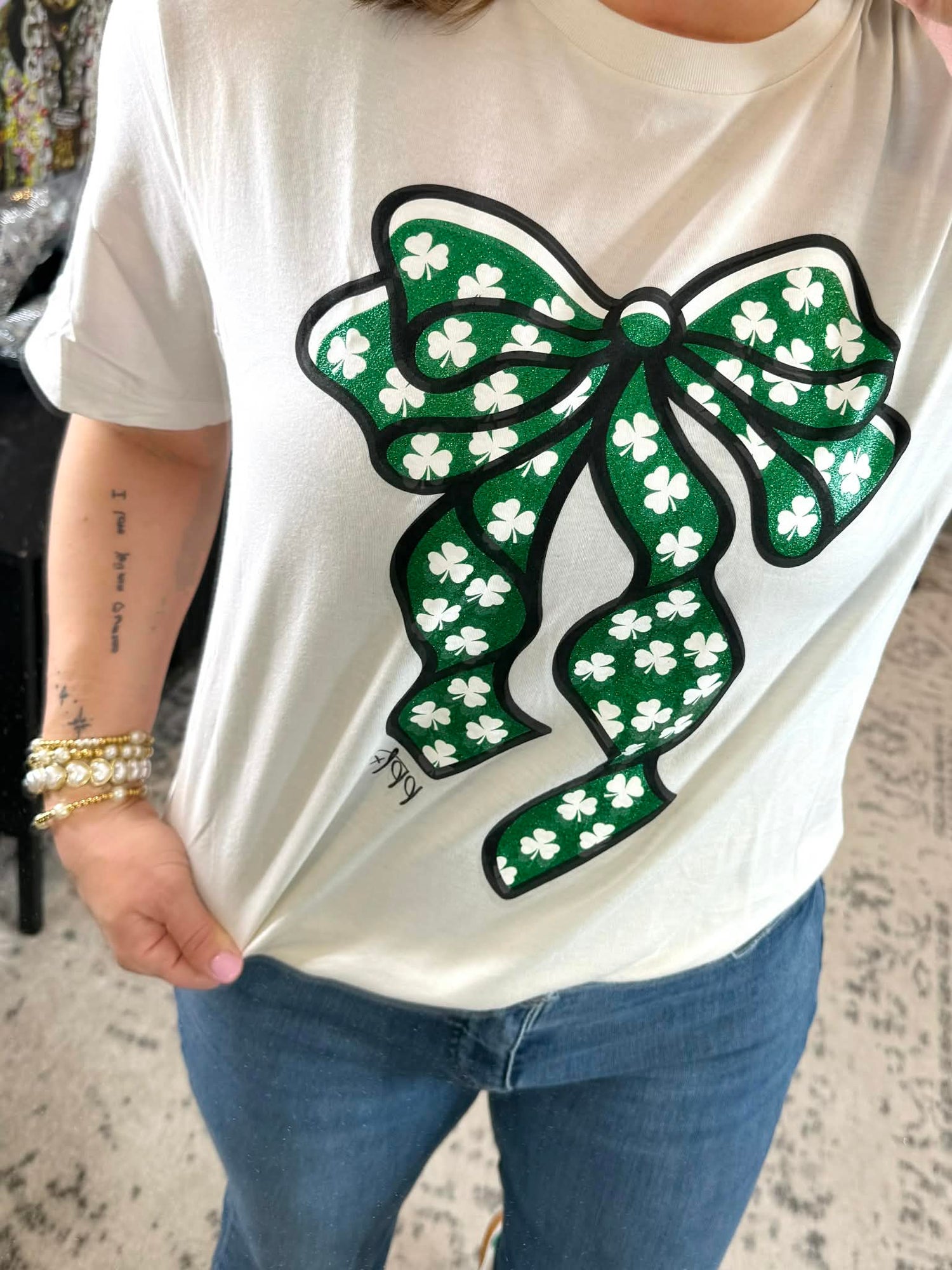 Shamrock Bow Graphic Tee {S-3X} - KaraMarie
