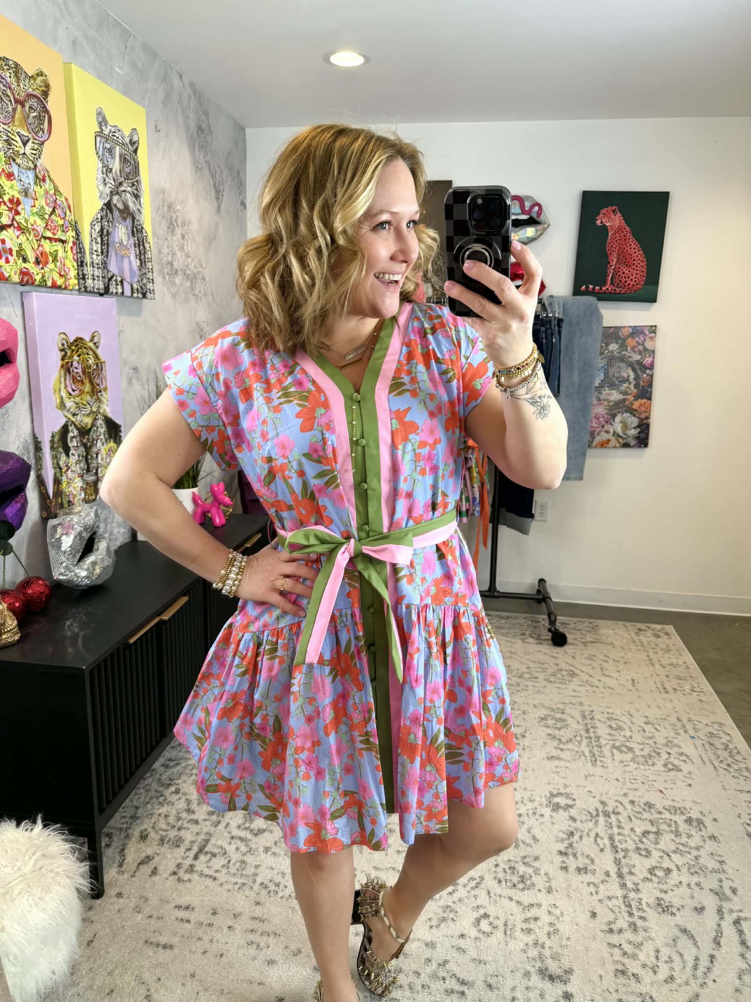 Blossom Parade Button Dress {S-L} - KaraMarie