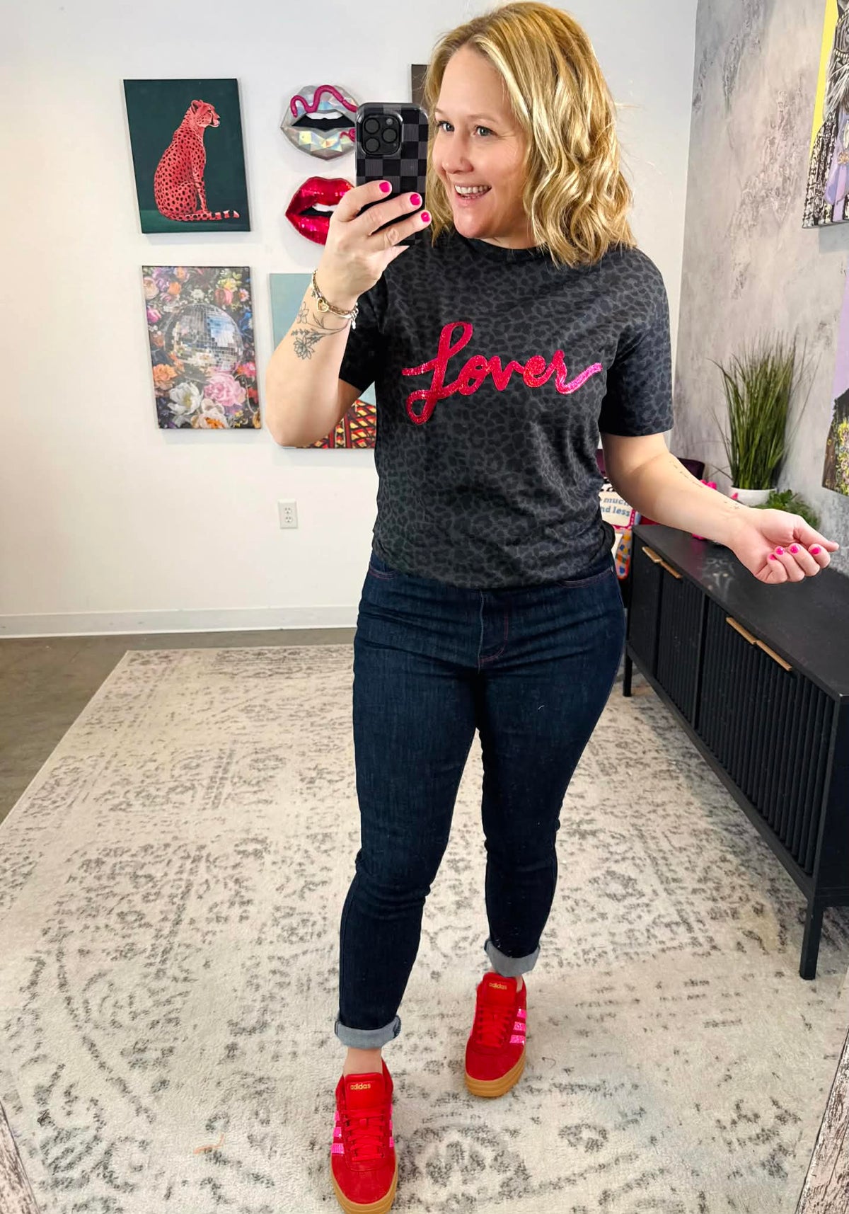 Sequin Lover Leopard Graphic Tee {S-3X} - KaraMarie