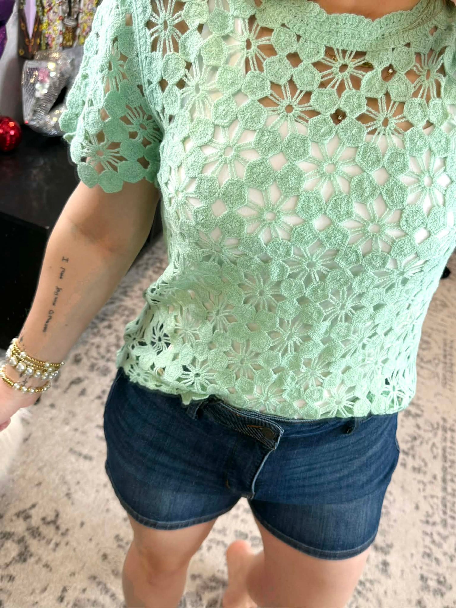 Minted Muse Crochet Top {S-XL} - KaraMarie