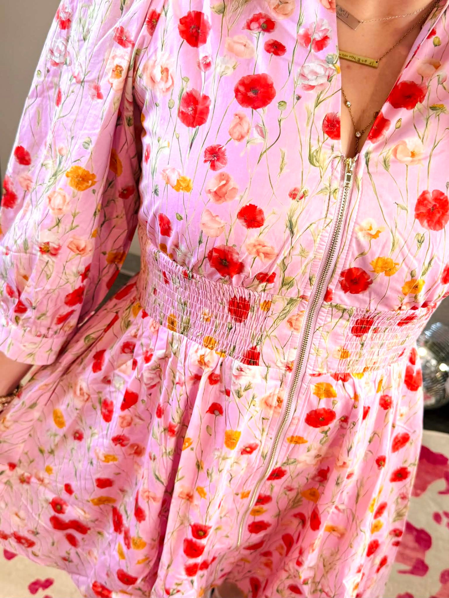Blushing Blooms Zippered Dress {S-L}
