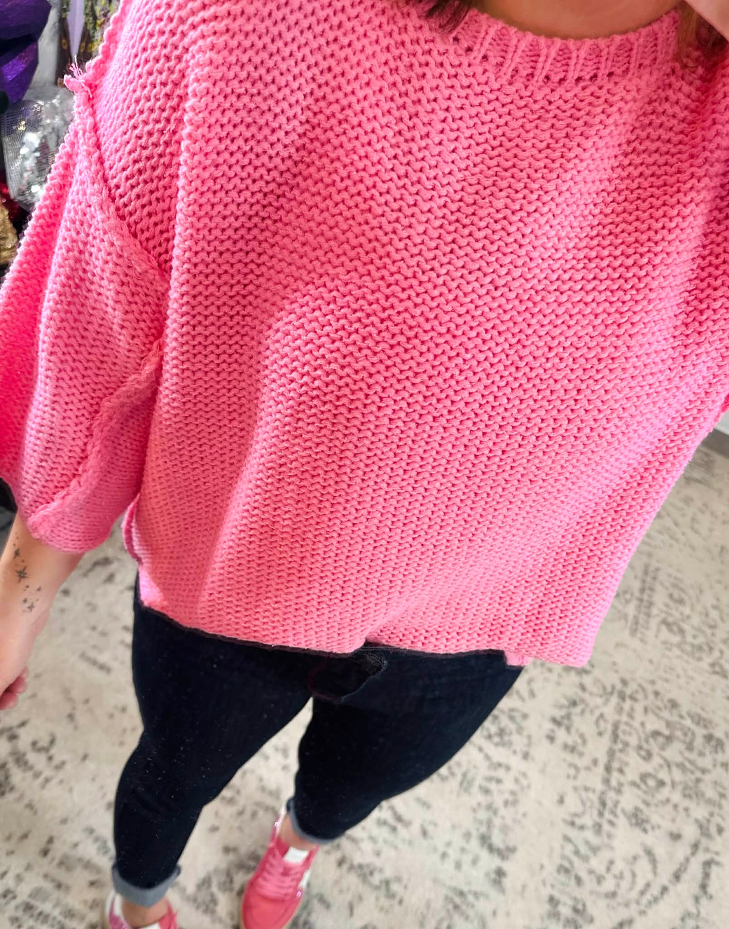 Out of the Box Sweater in Bubblegum {S/M-2X/3X} - KaraMarie