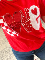 LOVE Heart Sequin Tee {S-3X} - KaraMarie