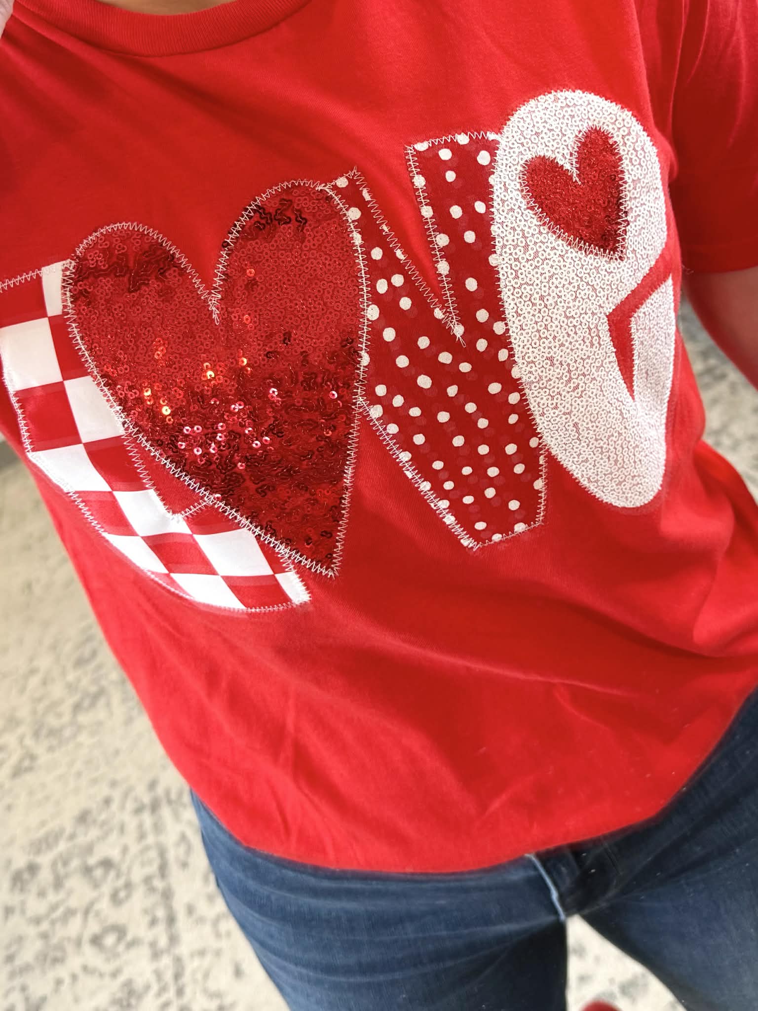 LOVE Heart Sequin Tee {S-3X} - KaraMarie