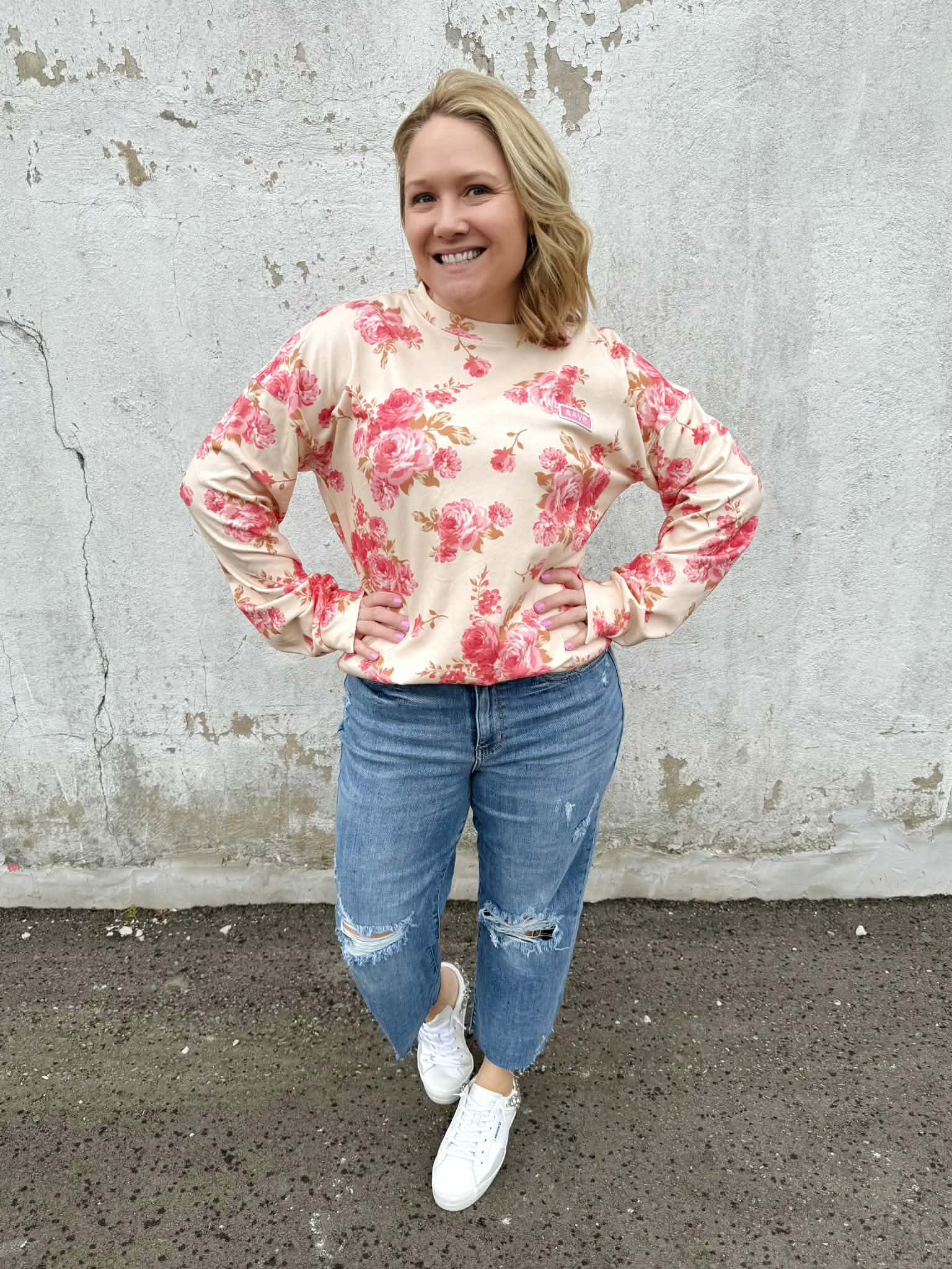 Ampersand University Side Slit Pullover - Petal Season {S-3X} - KaraMarie