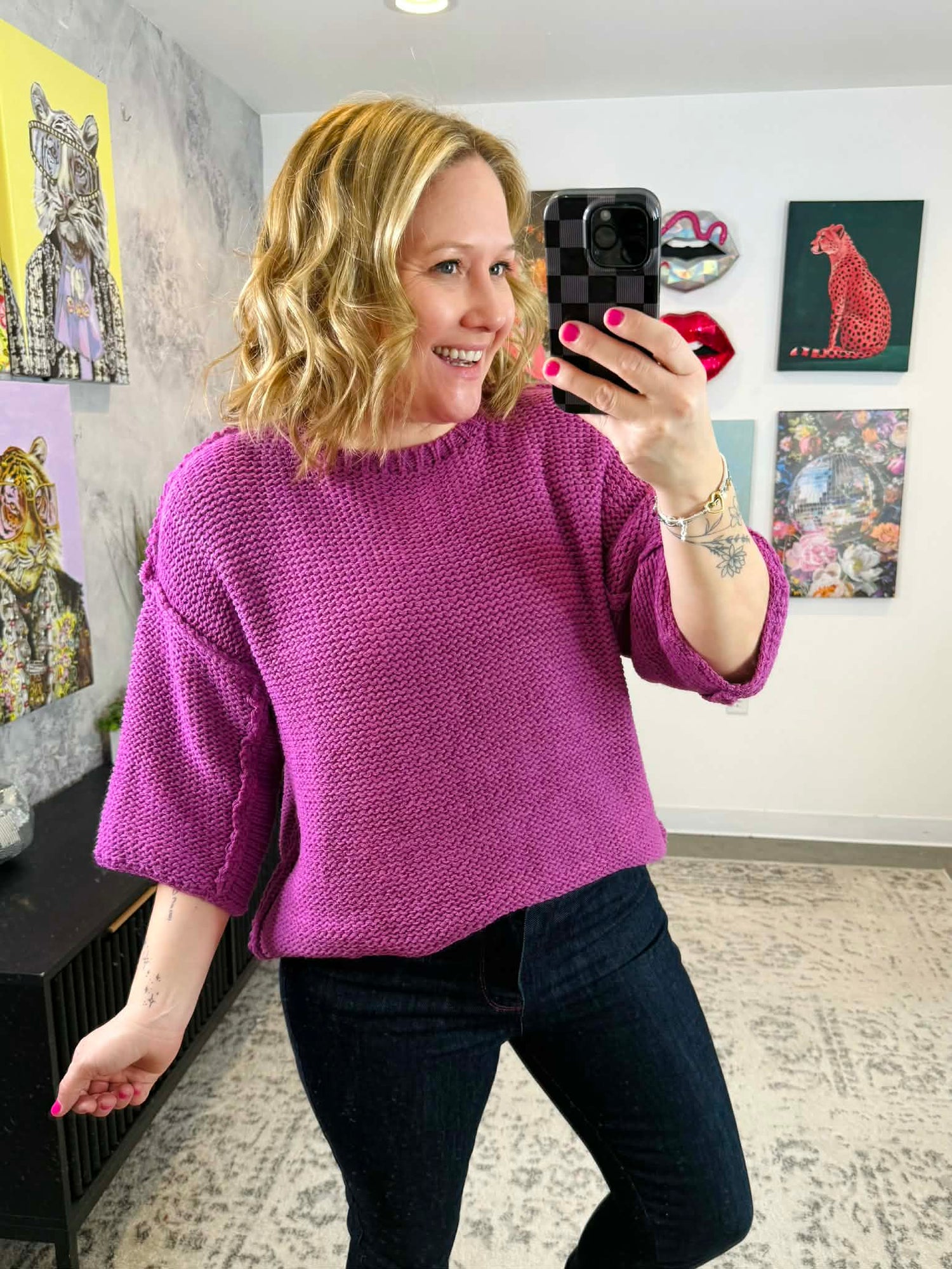 Out of the Box Sweater in Orchid {S/M-2X/3X} - KaraMarie