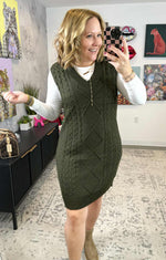 Cozy Cabled Sweater Dress {S-L} - KaraMarie