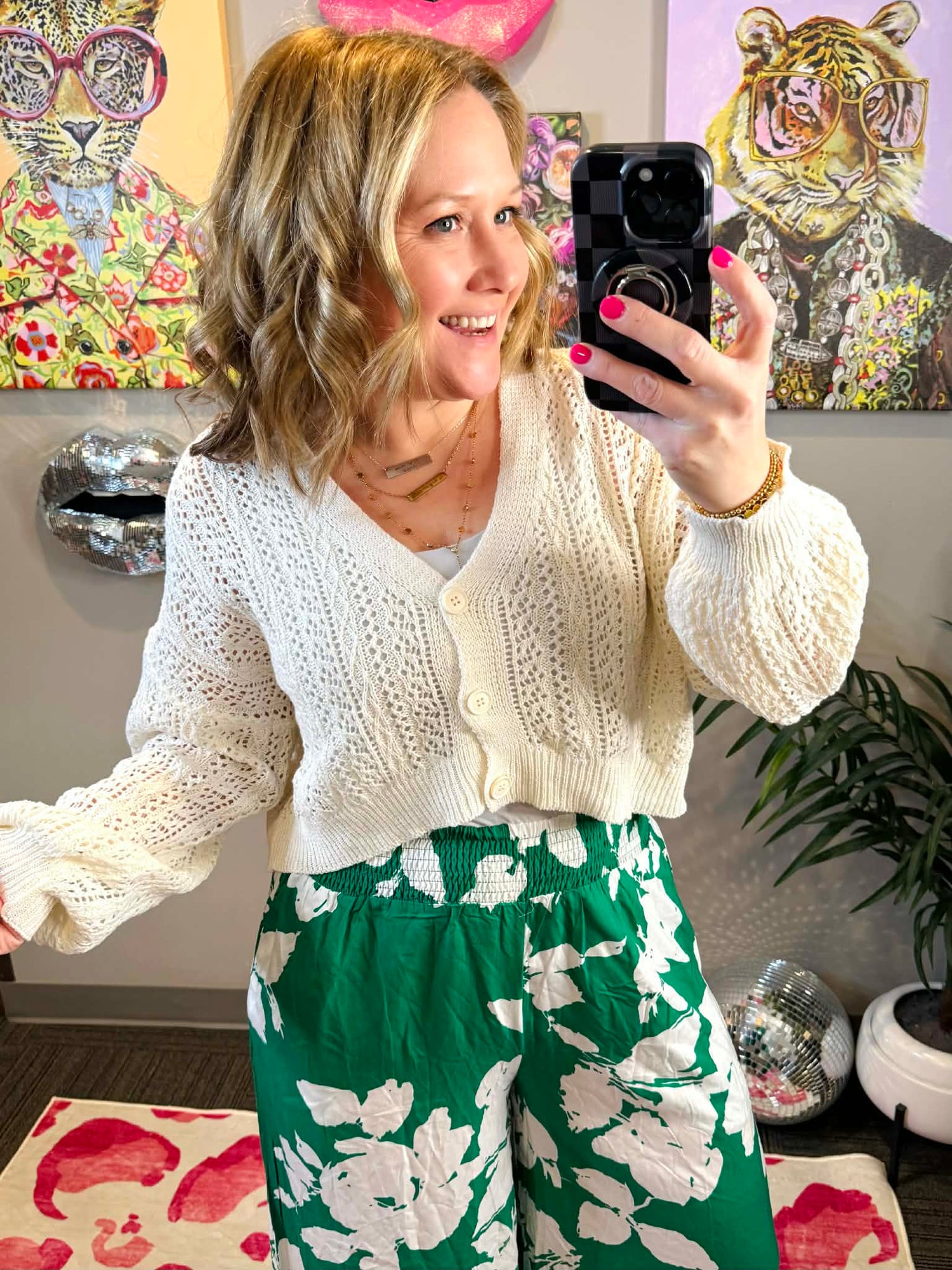 MM Callie Cropped Cardigan - Ivory {S-XL}