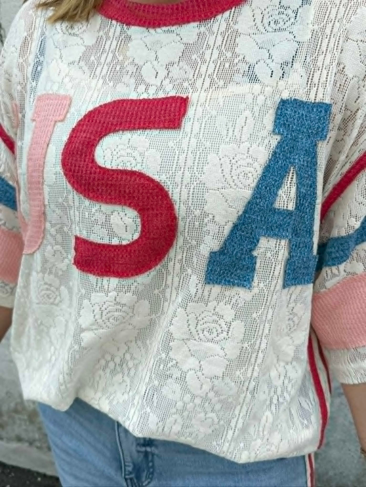 Patchwork USA Lace Top {S-3X} - KaraMarie