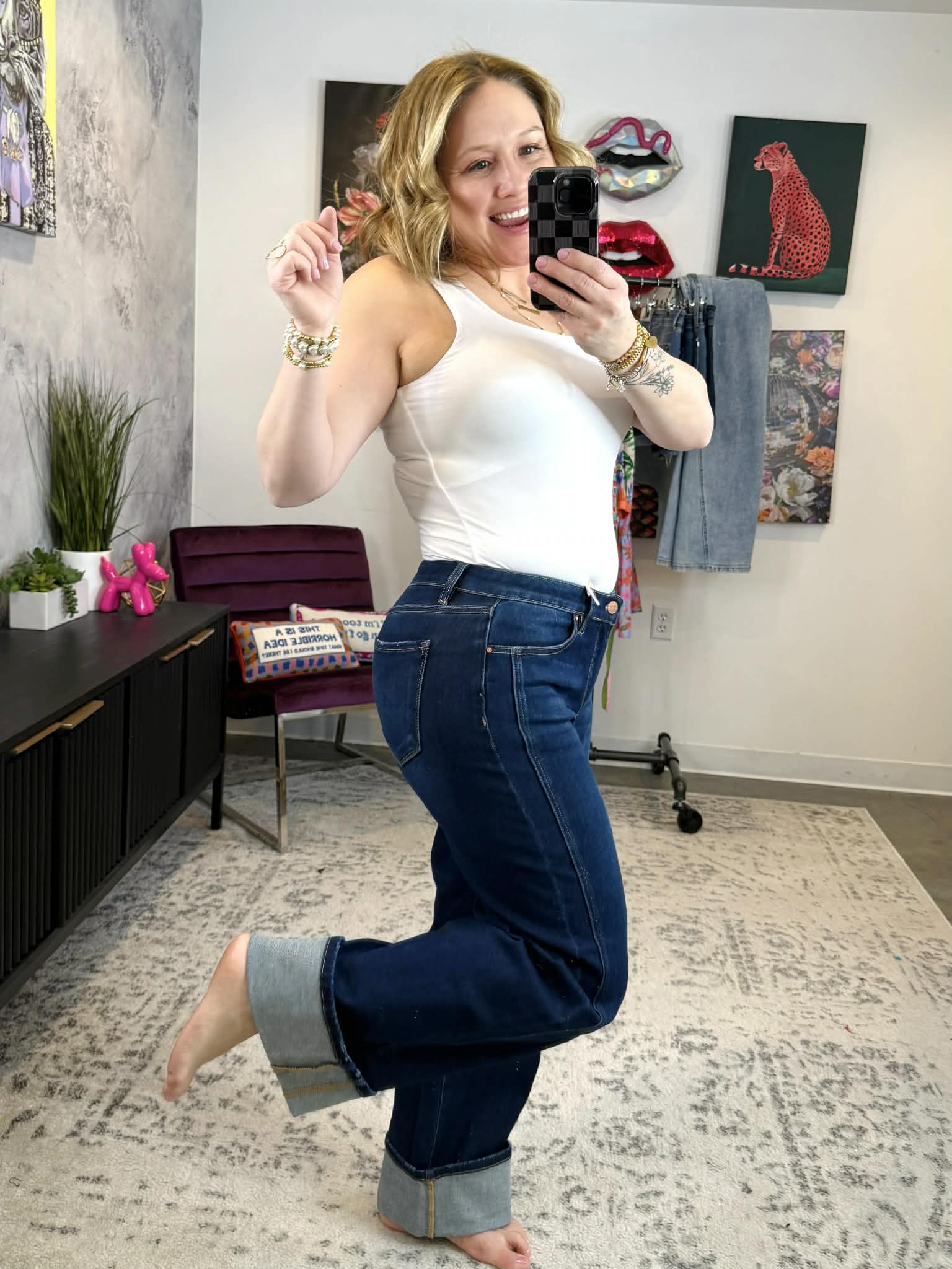 Risen Straight-Up Cuffed Jeans {1-3X} - KaraMarie