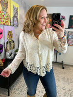 Embroidered Meadow Button-Down Top {S-3X} - KaraMarie