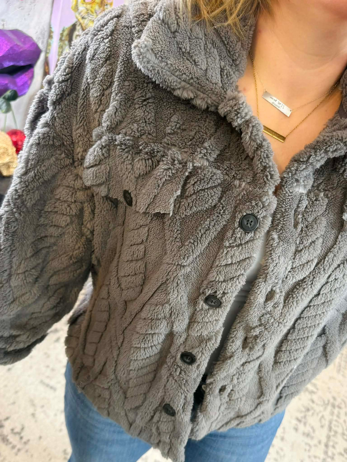 Jess Shacket in Grey {S-2X} - KaraMarie