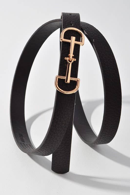 Lux Horse Bit Buckle Belt - Skinny {Multiple Colors!}