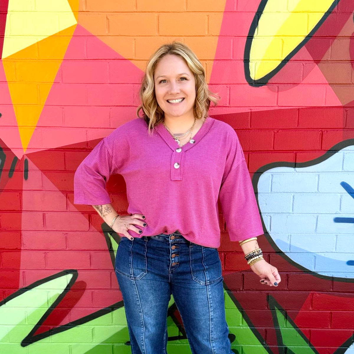 Essential Waffle V-Neck Top - Multiple Colors! {S-3X} - KaraMarie