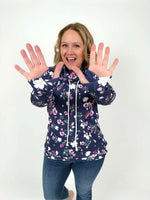 MM Soft Funnel Neck - Navy Floral {S-3X} - KaraMarie