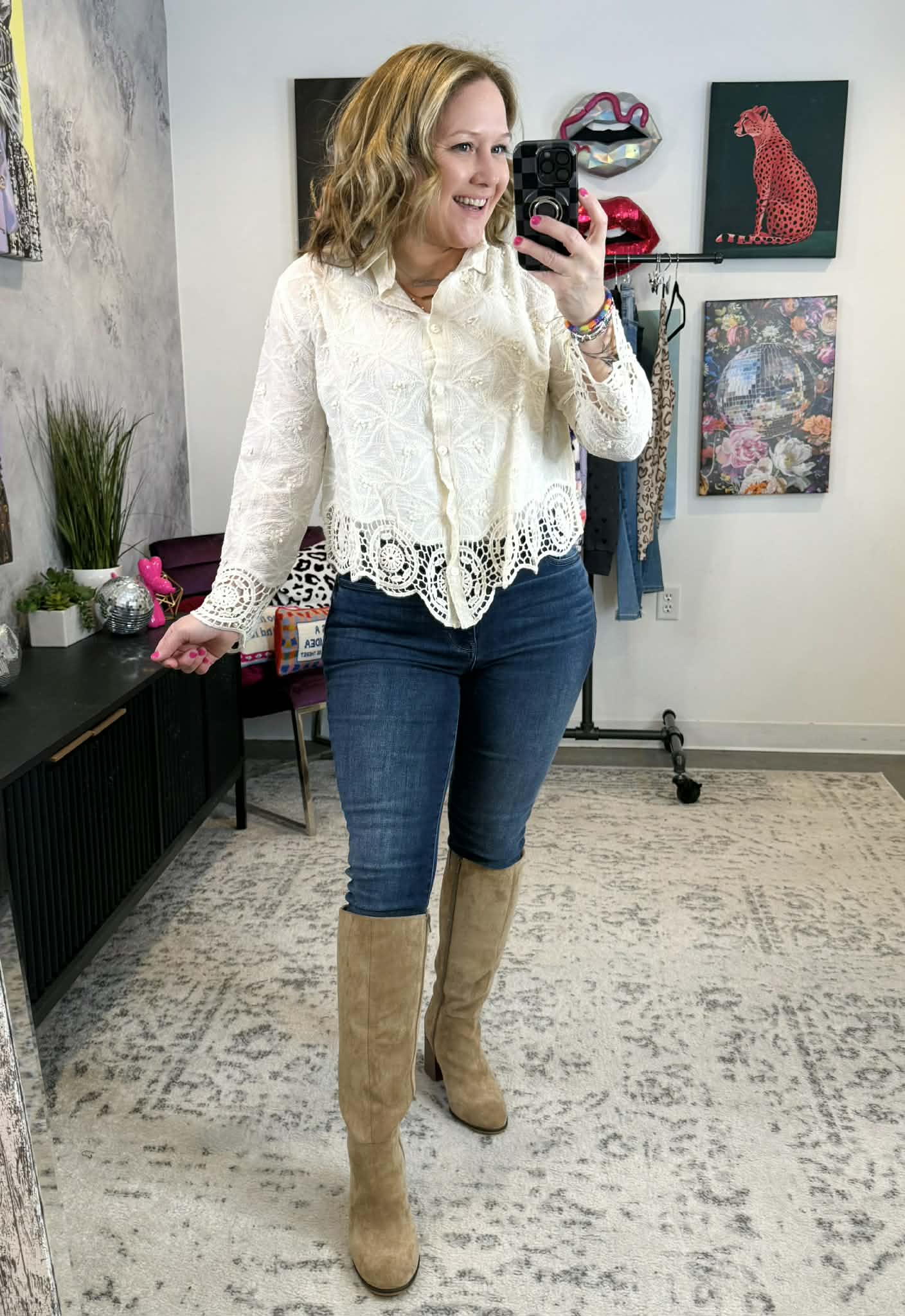 Embroidered Meadow Button-Down Top {S-3X} - KaraMarie