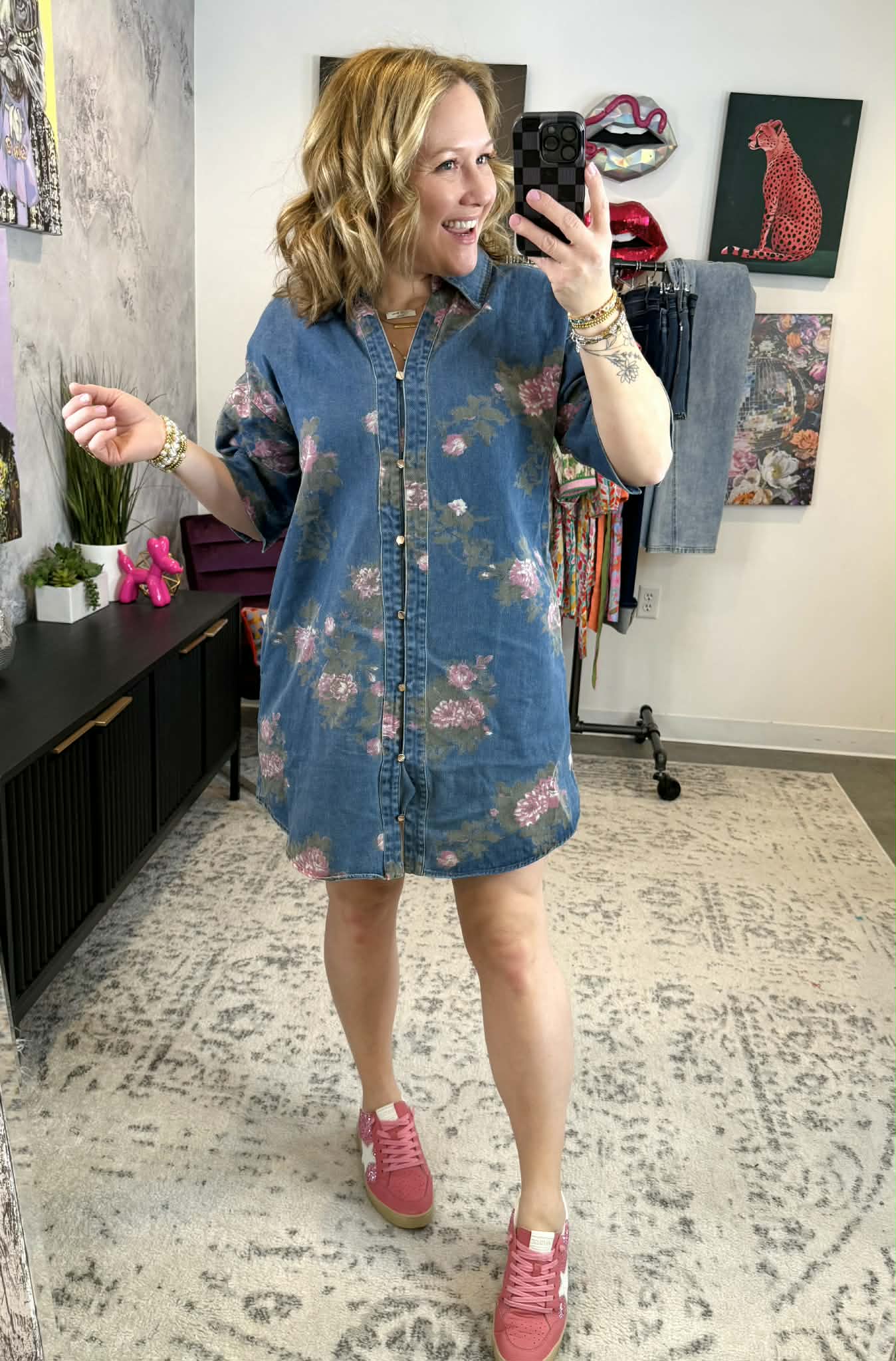 Floral Days Denim Dress {S-L} - KaraMarie