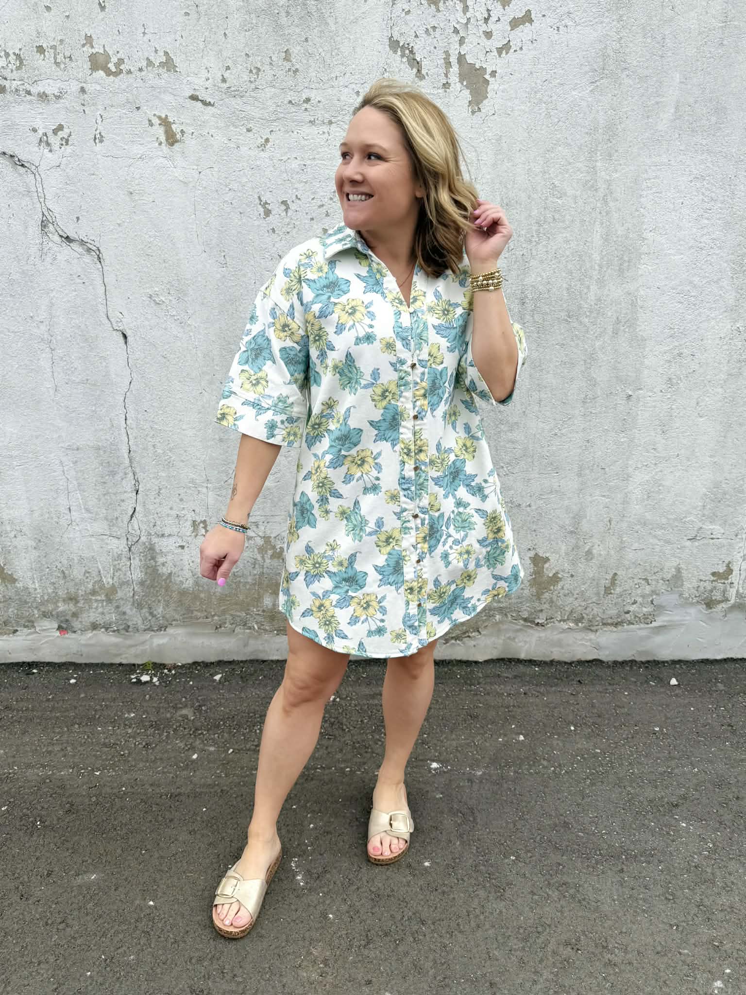 Petalway Denim Shirt Dress {S-L} - KaraMarie