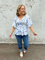 Petal Charm Peplum Blouse {S-3X} - KaraMarie