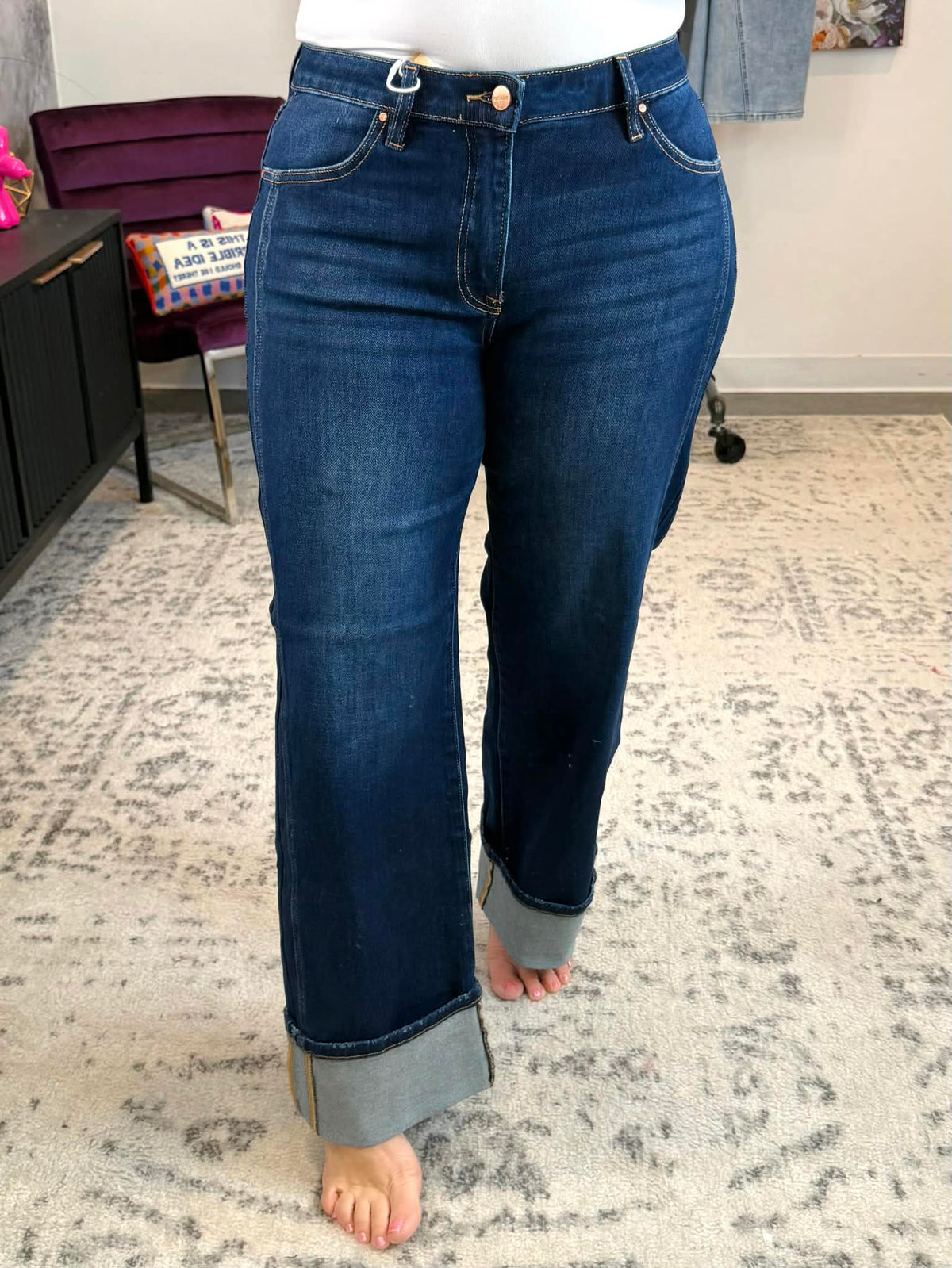 Risen Straight-Up Cuffed Jeans {1-3X} - KaraMarie