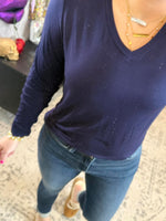 MM Larissa Long Sleeve - Navy {S-3X} - KaraMarie