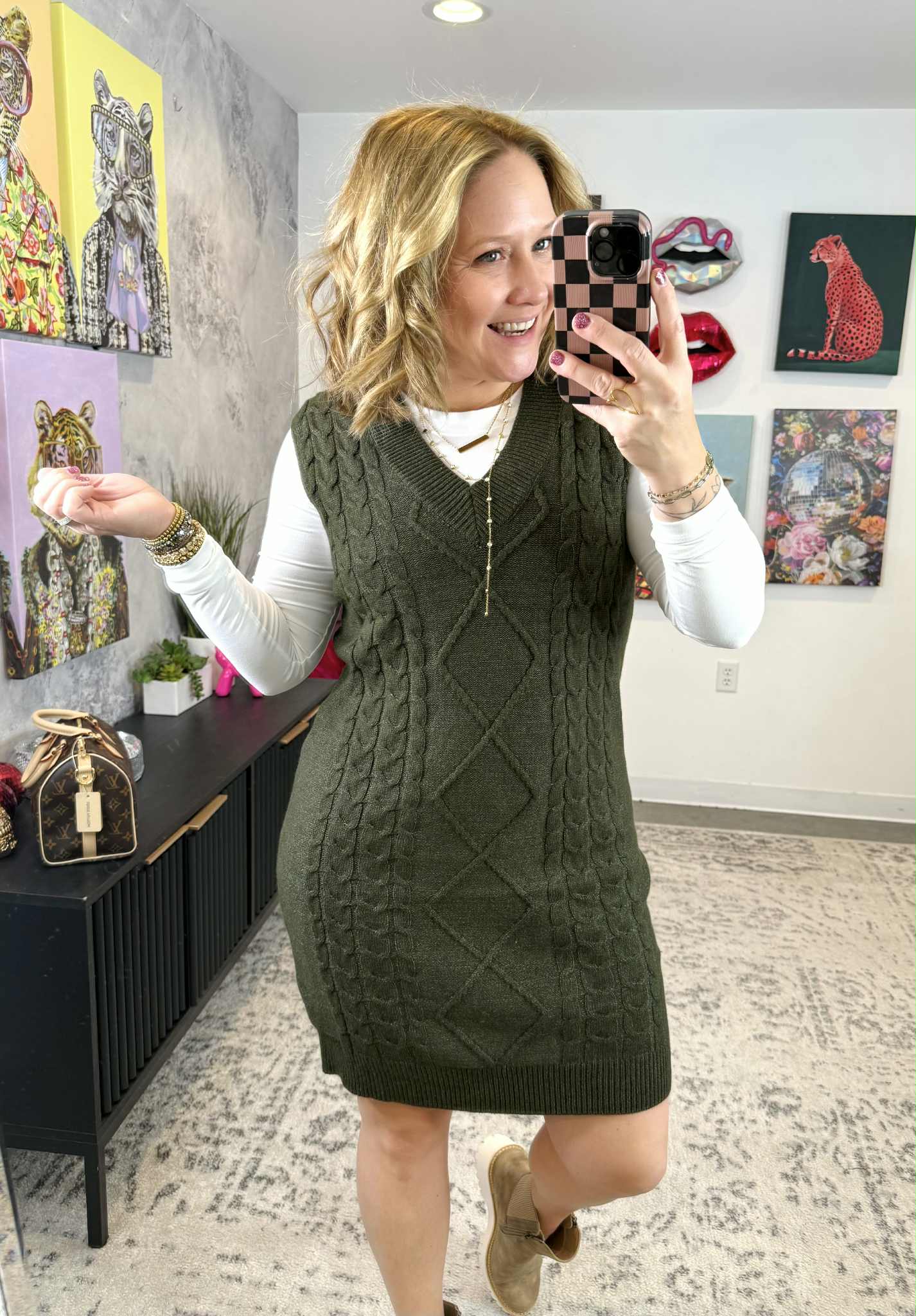 Cozy Cabled Sweater Dress {S-L} - KaraMarie