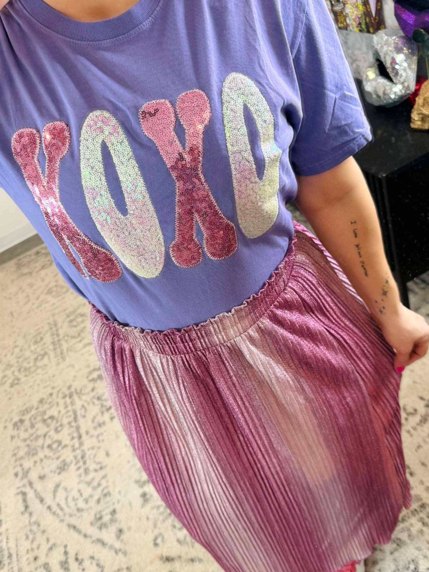 Sequin XOXO Tee {S-2X} - KaraMarie