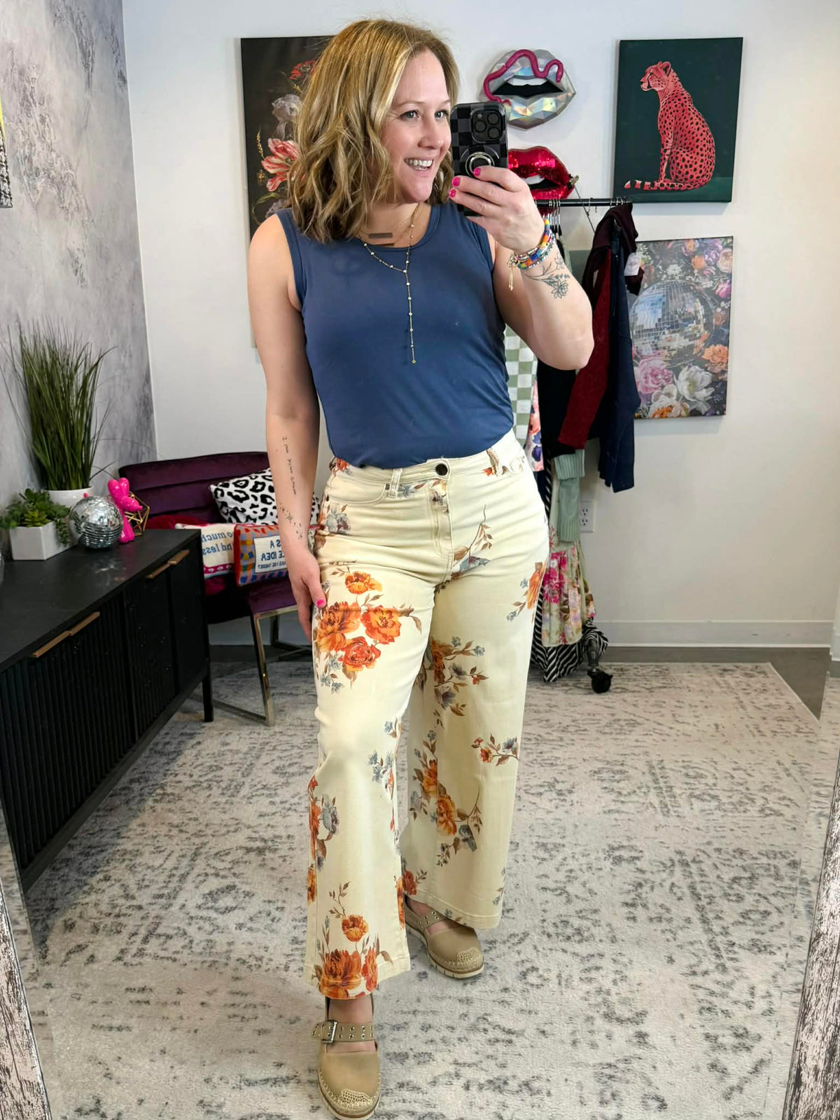 Petal Path Twill Pants {S-3X} - KaraMarie