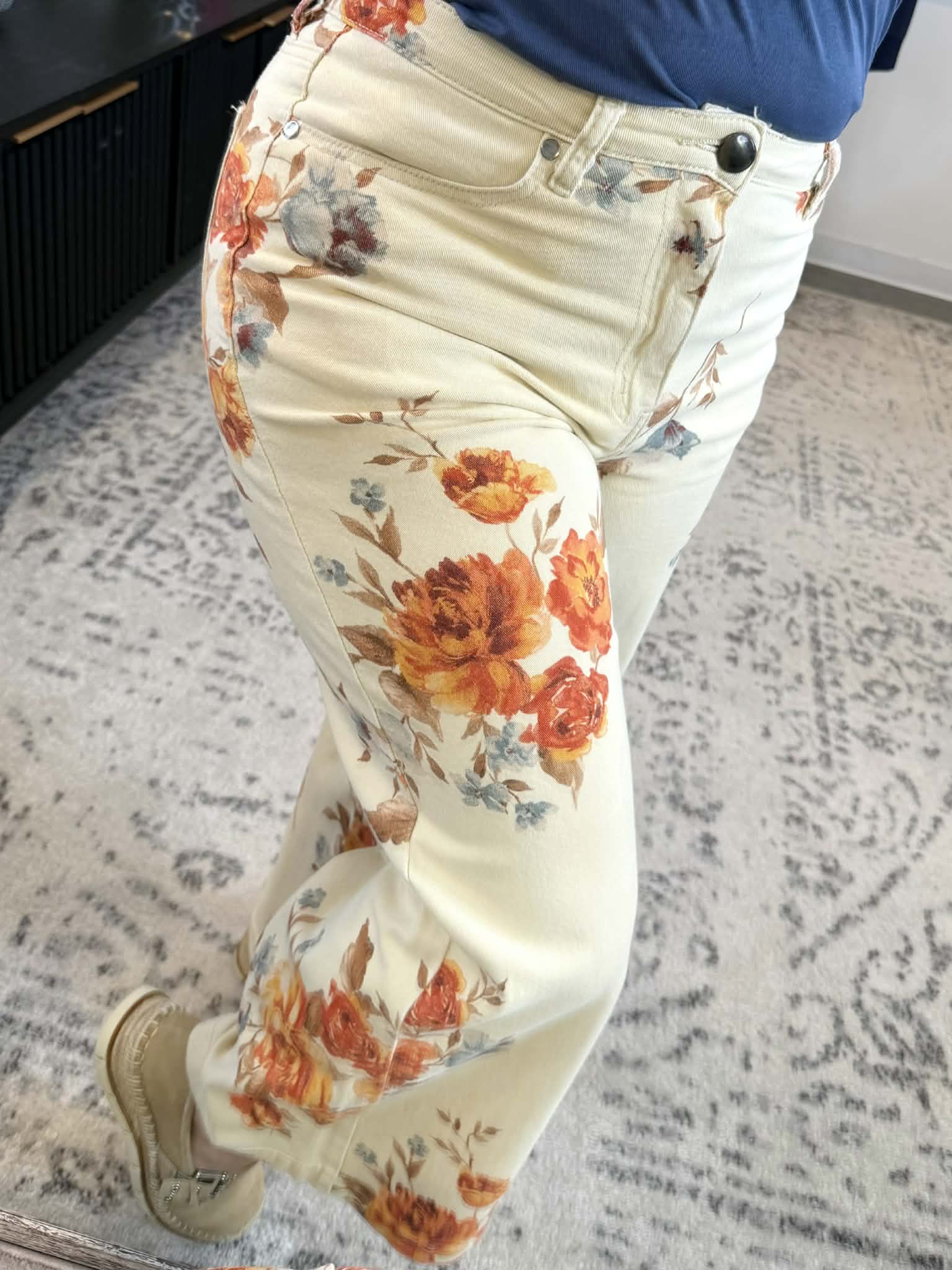 Petal Path Twill Pants {S-3X} - KaraMarie