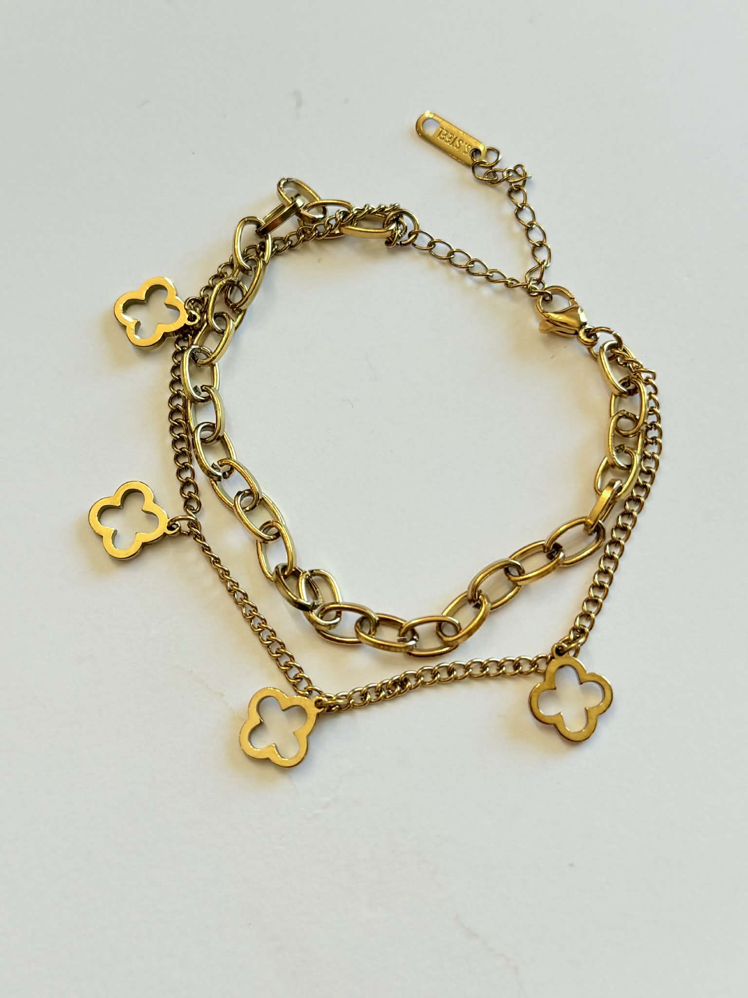 Clover Charm Bracelet {Waterproof} {Gold/Silver} - KaraMarie