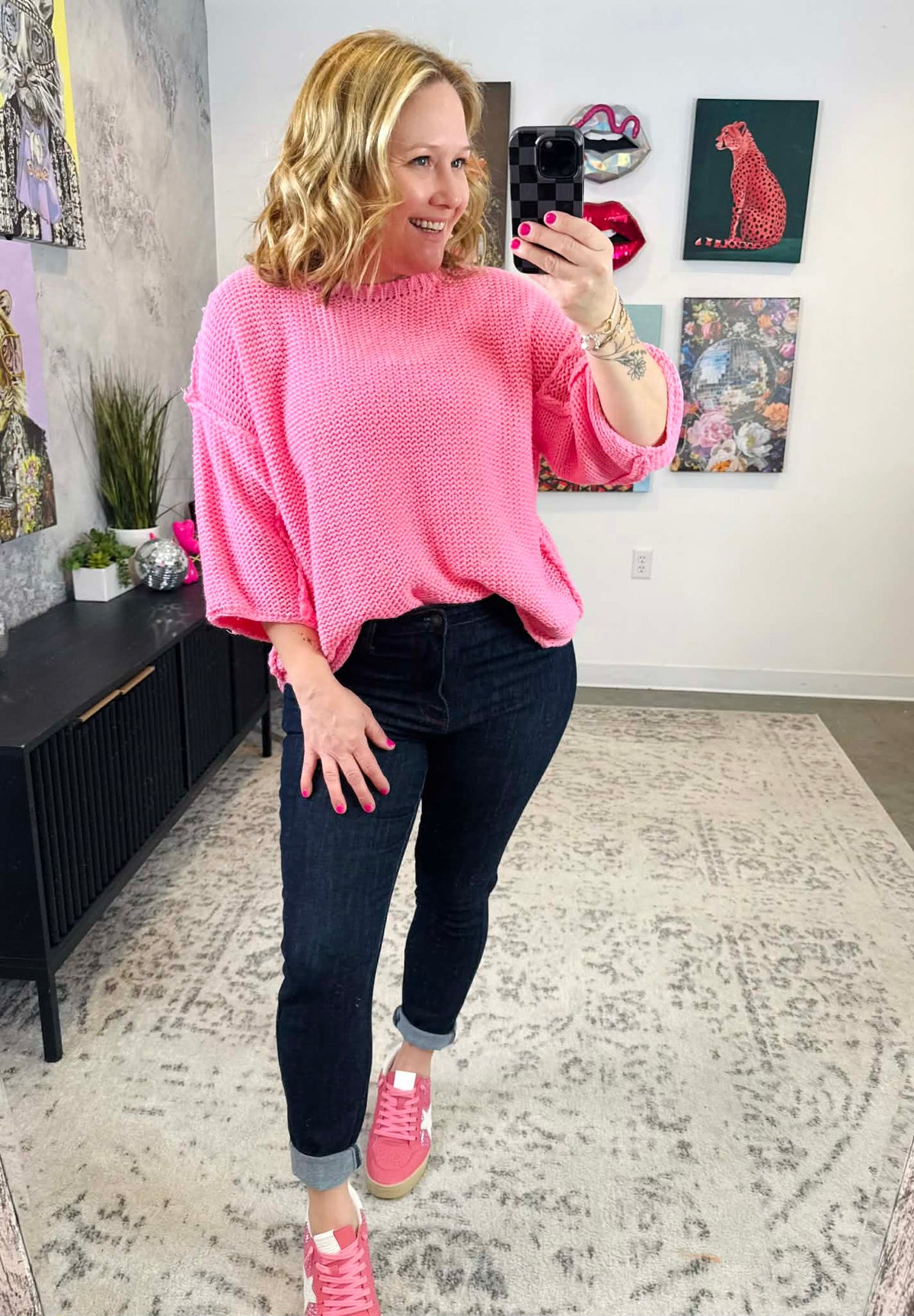 Out of the Box Sweater in Bubblegum {S/M-2X/3X} - KaraMarie
