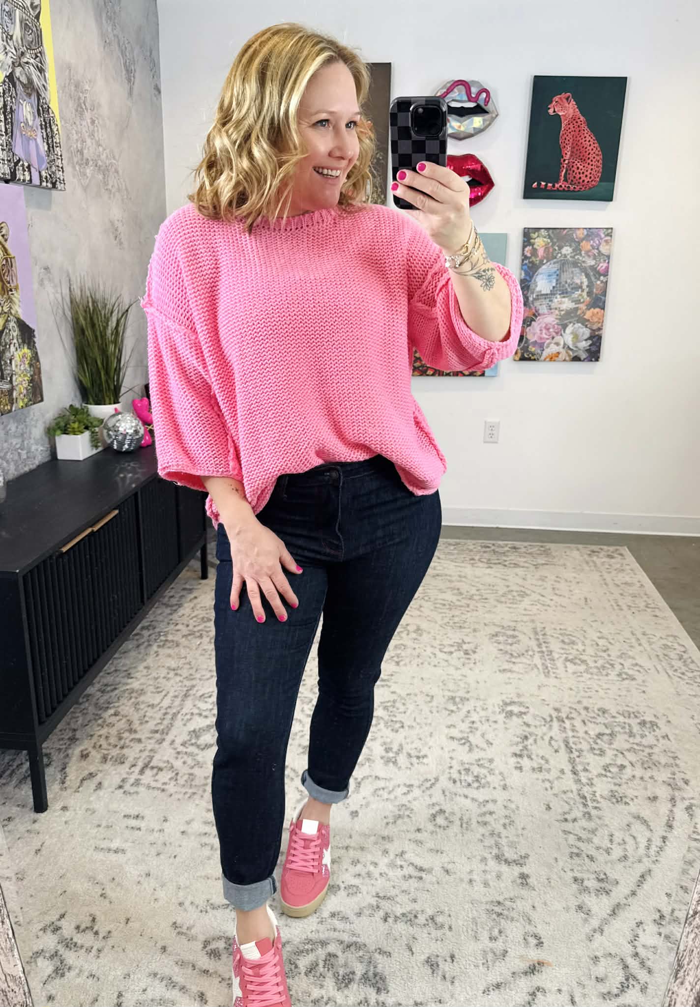 Out of the Box Sweater in Bubblegum {S/M-2X/3X} - KaraMarie