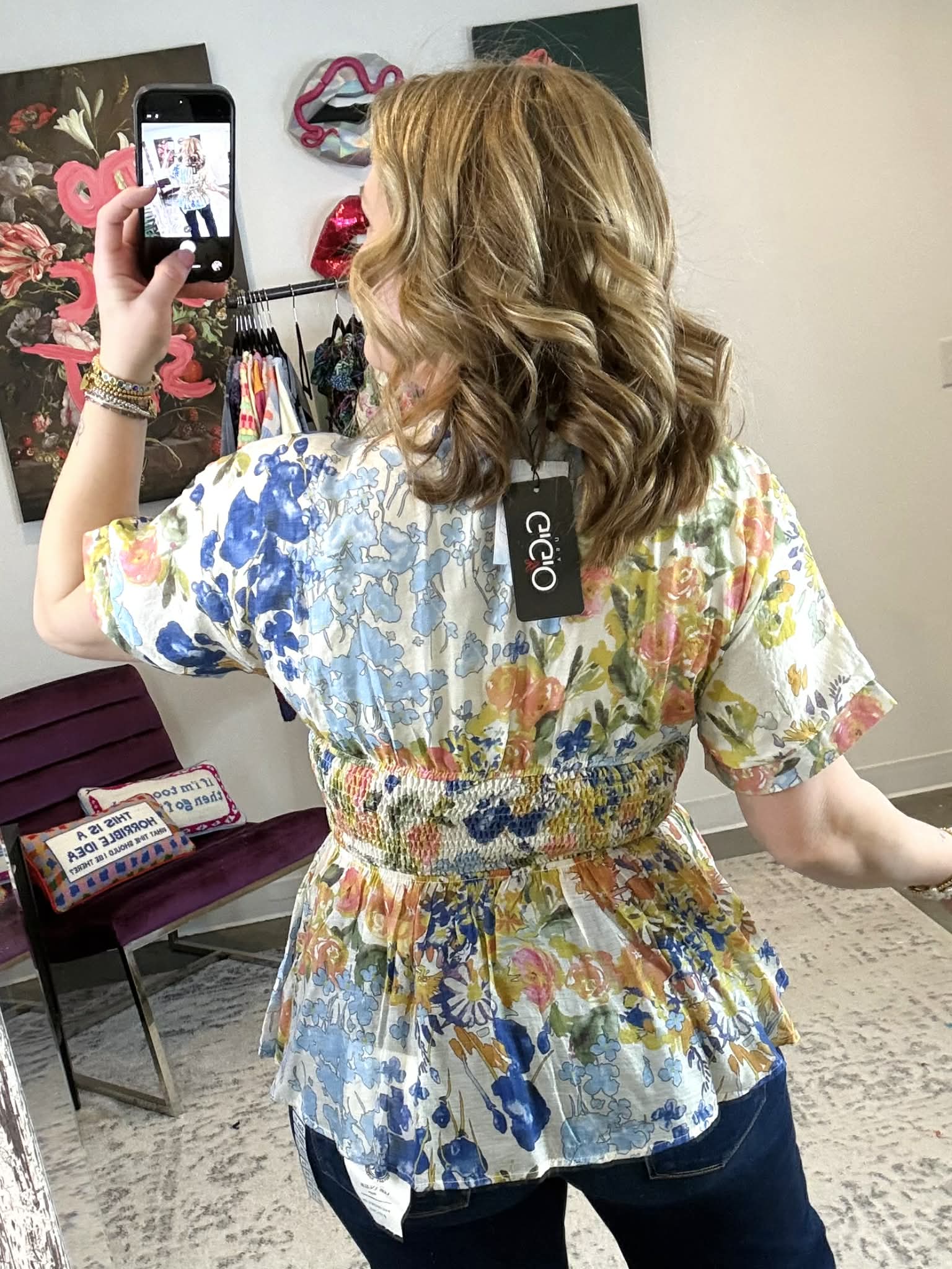 Flora Zip Blouse {S-L} - KaraMarie
