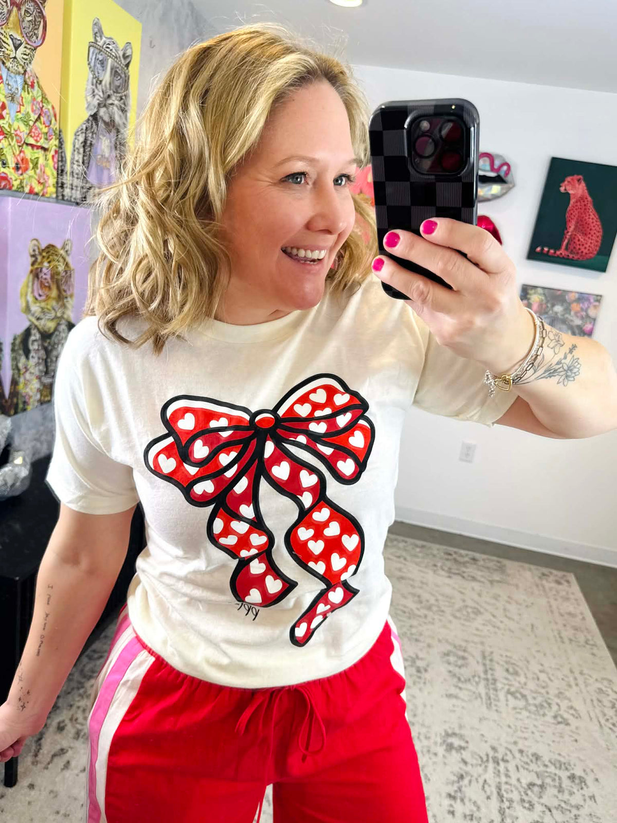 Heart Bow Graphic Tee {S-2X} - KaraMarie