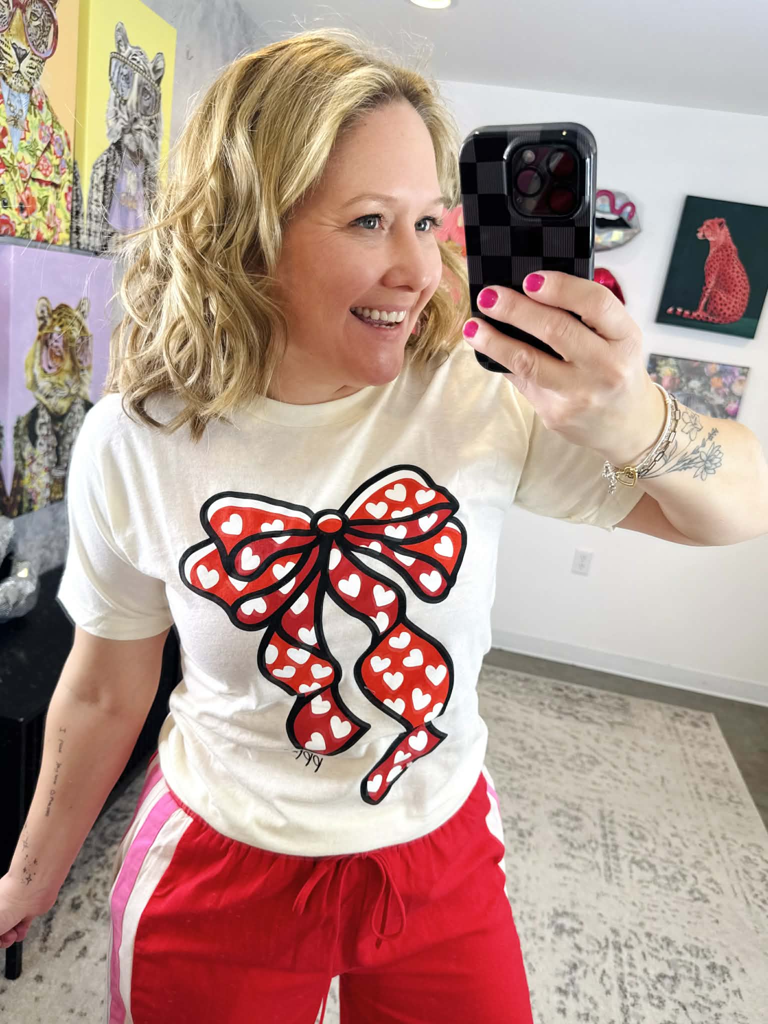 Heart Bow Graphic Tee {S-2X} - KaraMarie