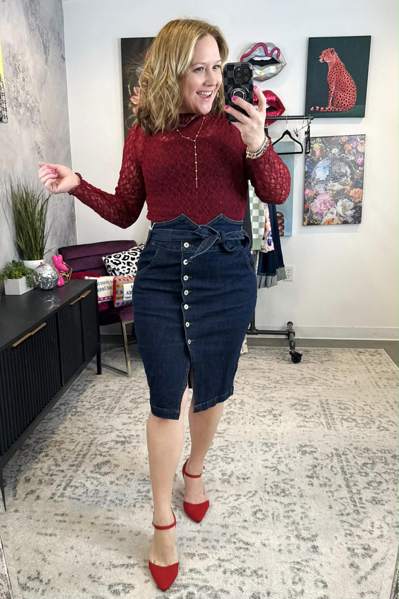 Blakeley Jolie Lace Thumbhole Top - Wine {S/M-2X} - KaraMarie