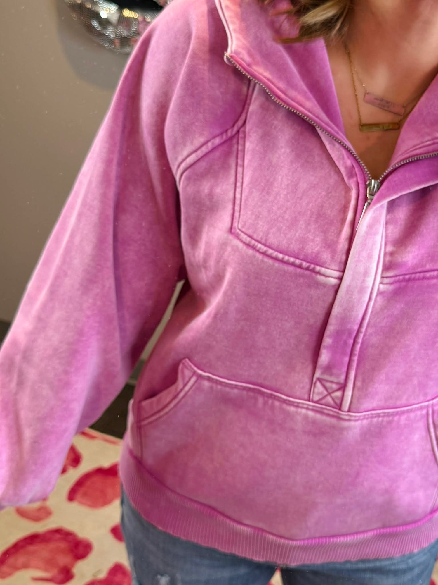 Afterglow Acid Wash Hoodie - Mauve {S-L}