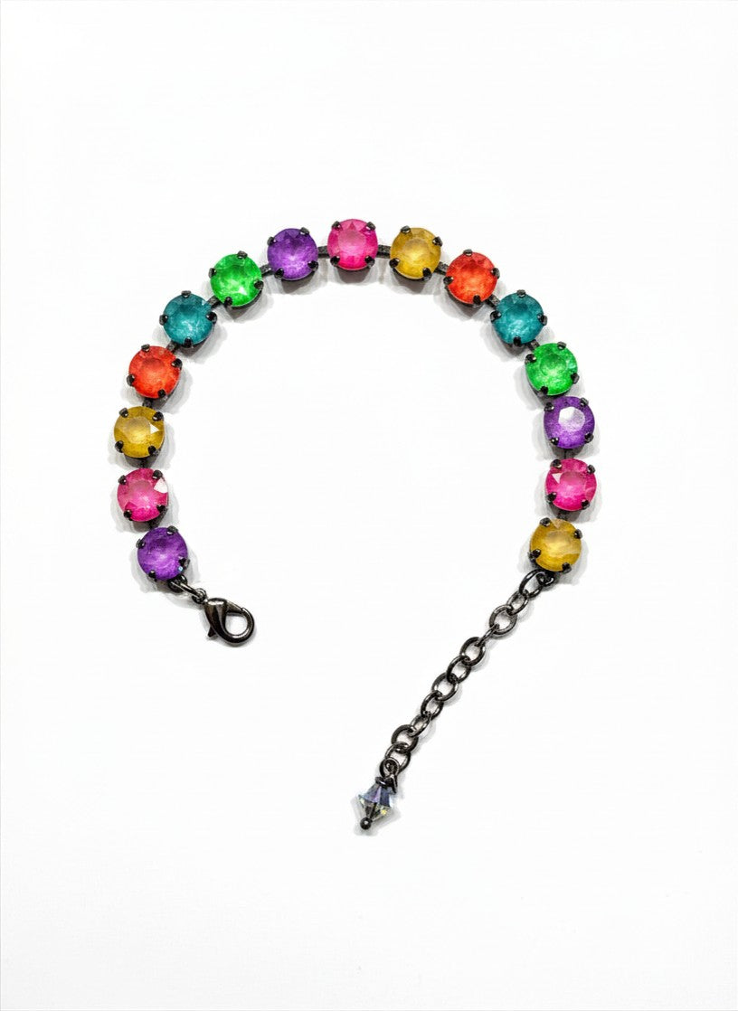 FriYAY Sparkle Drop :: 8mm Diamonds Bracelet :: Rainbow Neon