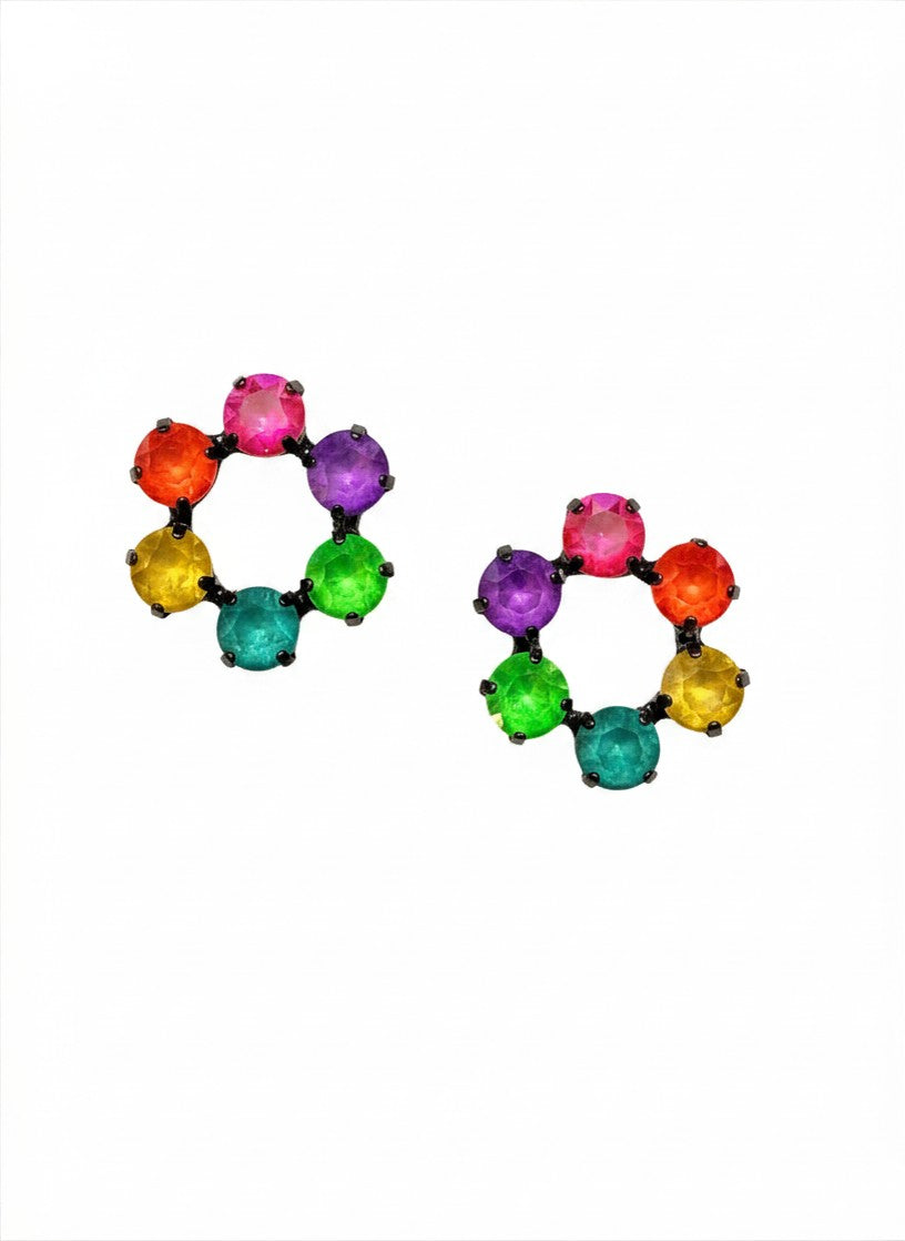 FriYAY Sparkle Drop :: Round Earrings :: Neon Lights