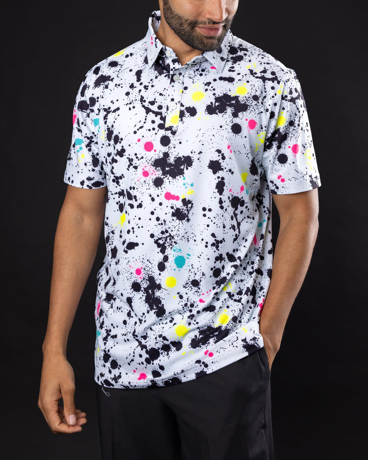Splatter - Sunday Swagger Men's Golf Polo - KaraMarie